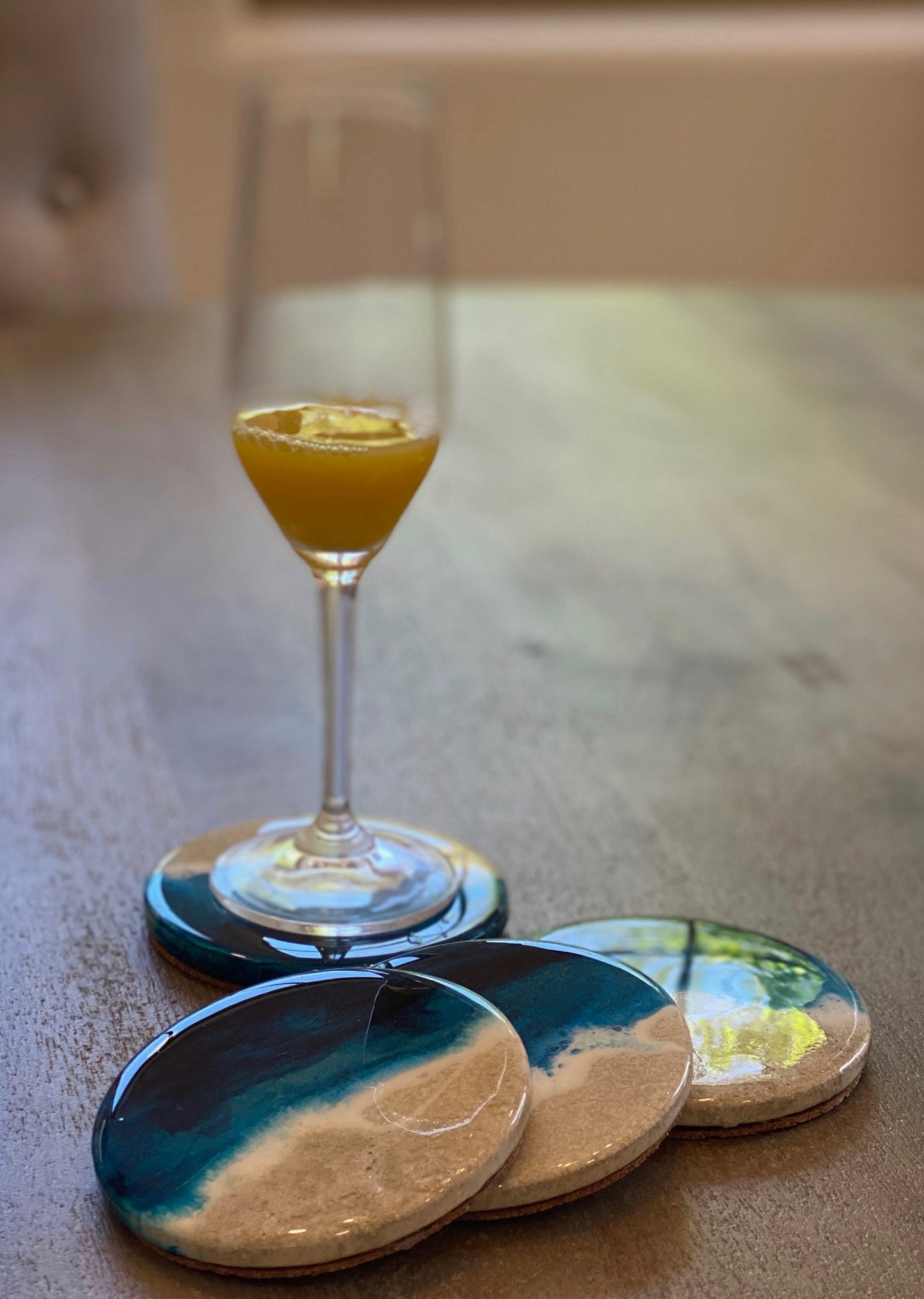 Resin Coasters- Round Ocean (SOLD)