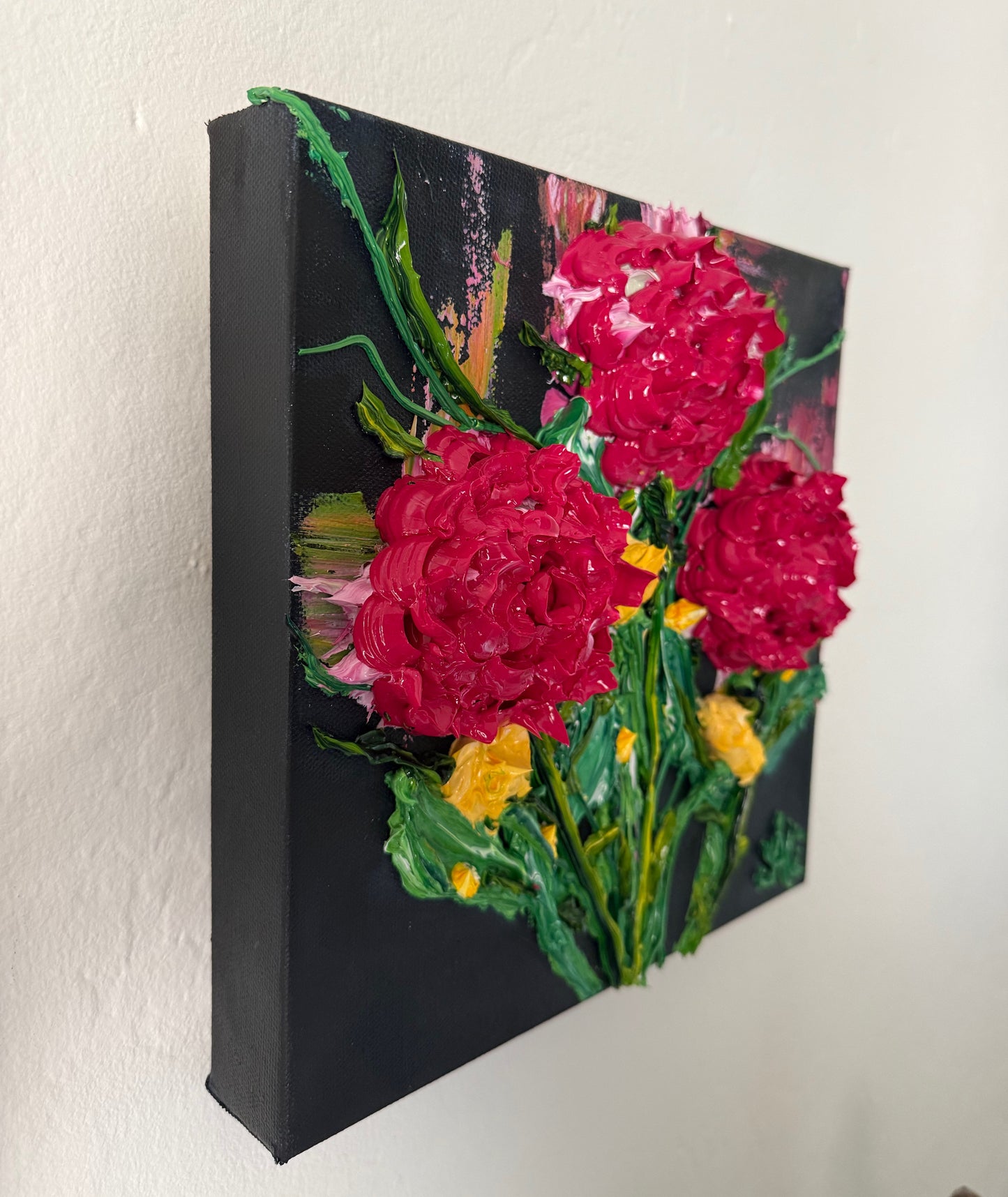 Magenta and Yellow Flowers 10x10x1.5