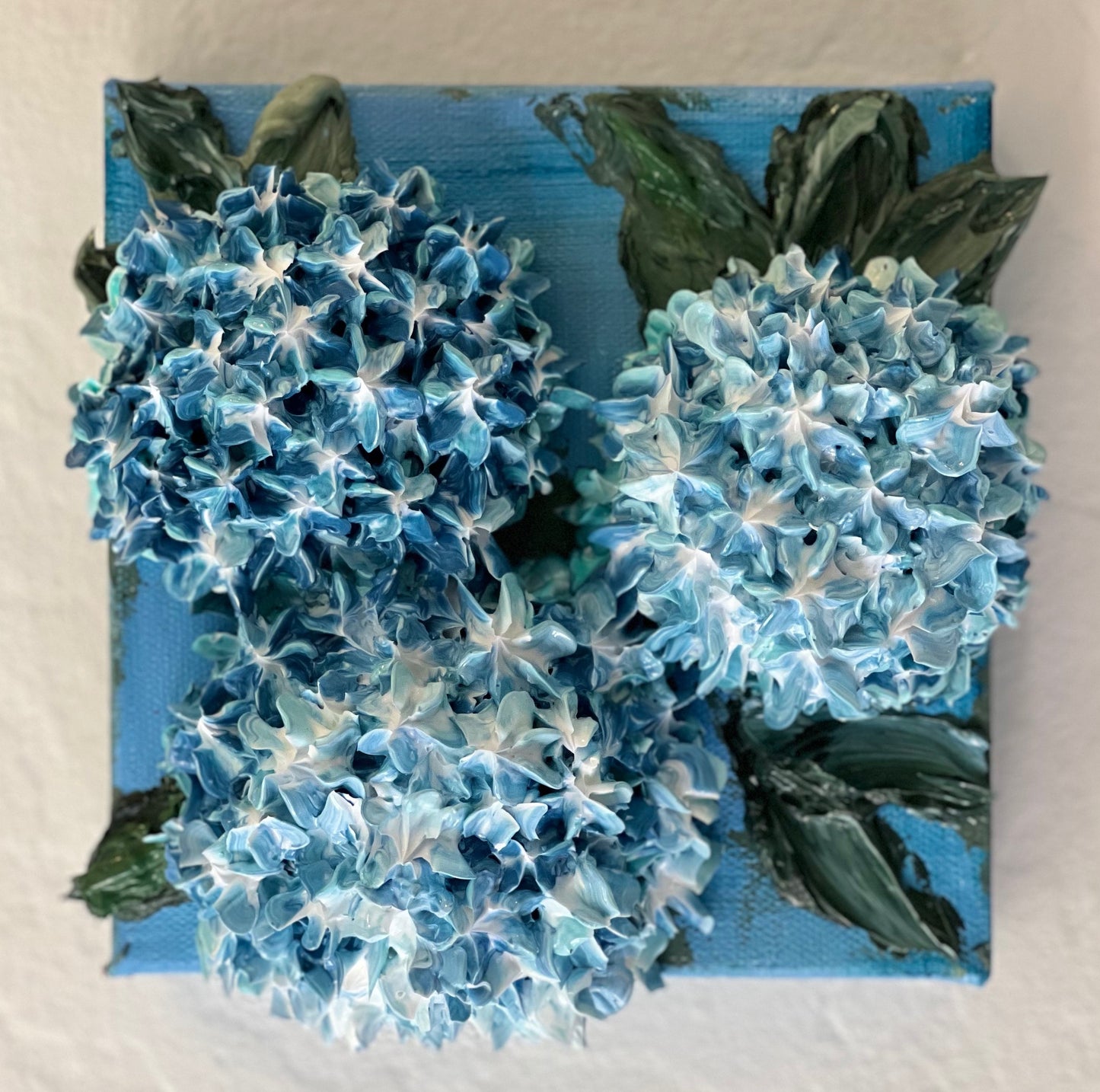 Three Balls of Blue Hydrangeas 6x6x1.5 (SOLD)