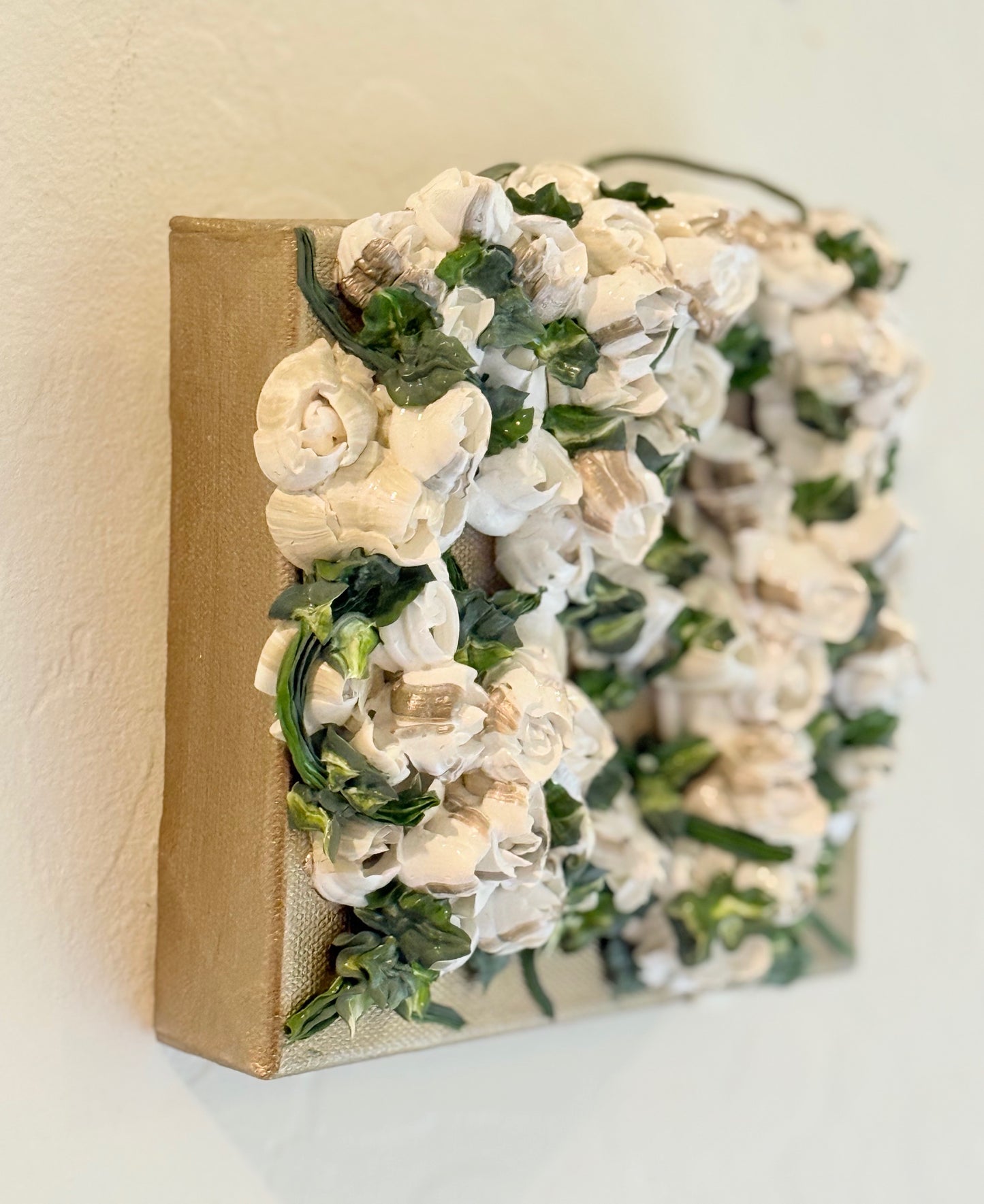 White and Bronze Tulips 6x6x1.5