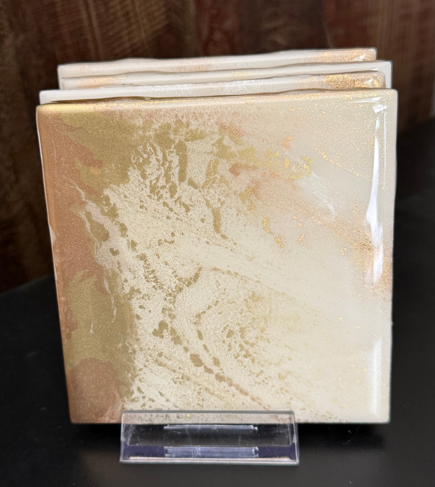 Coasters - gold and pearl