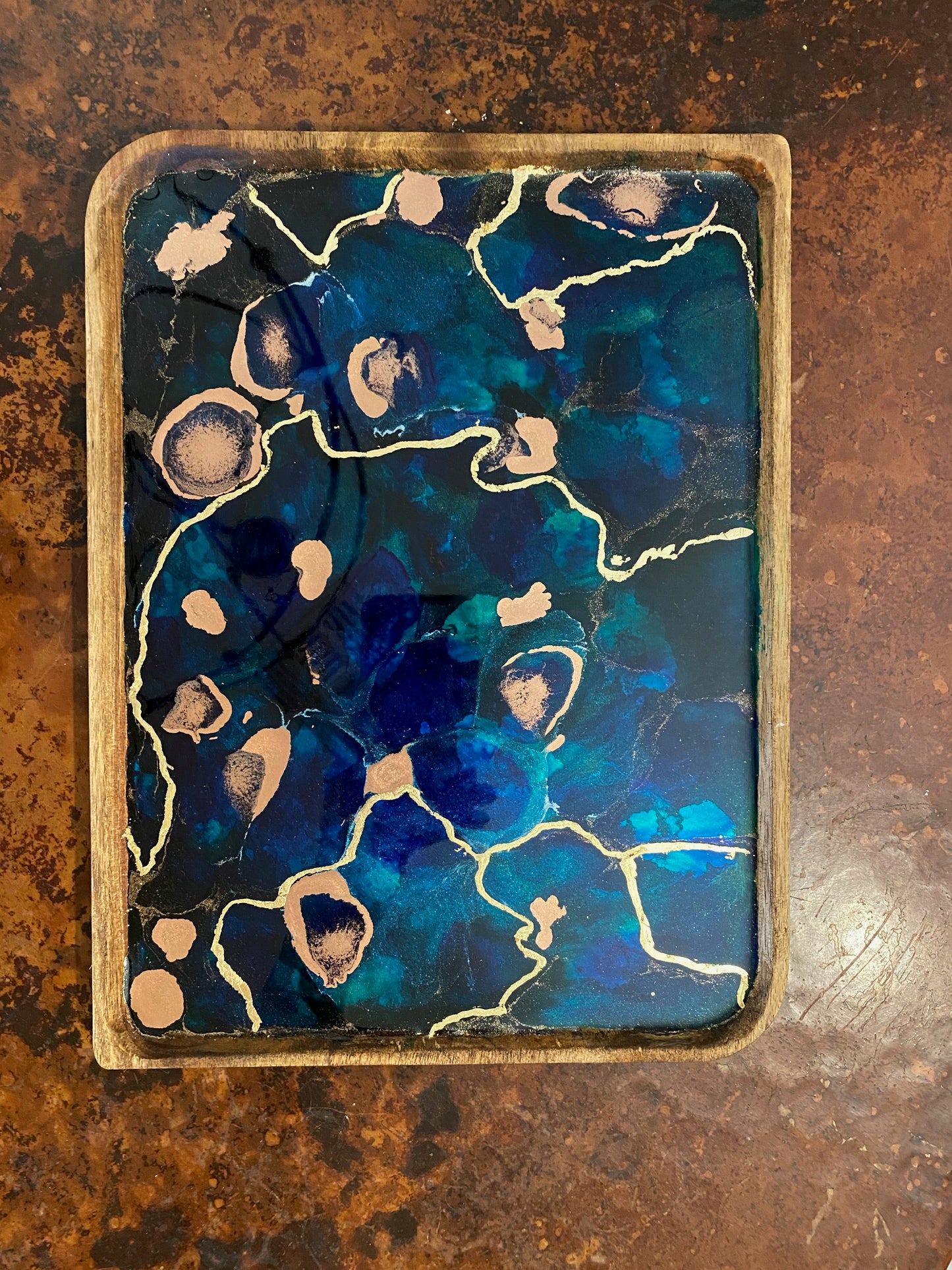 Resin Serving Tray- The Ocean 8.5x11.5x.5 (SOLD)