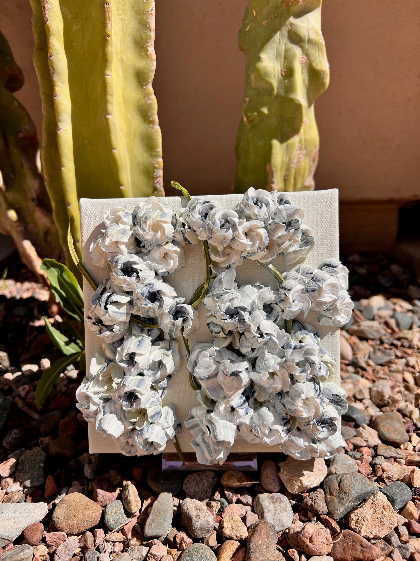 White and Payne's Grey Tulips 6x6x1.5