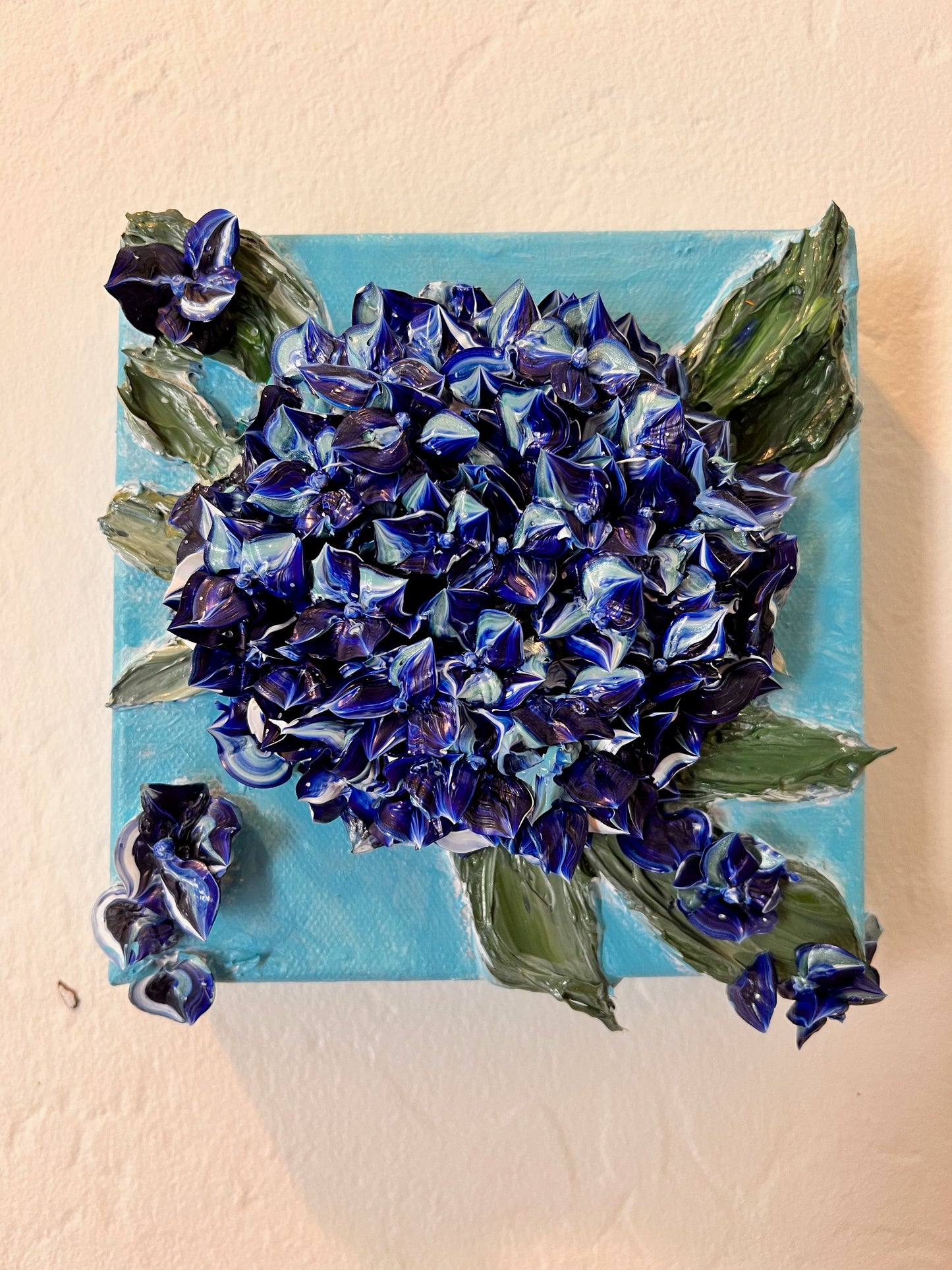 Full Bloom Blue Hydrangea 6x6x1.5 (SOLD)