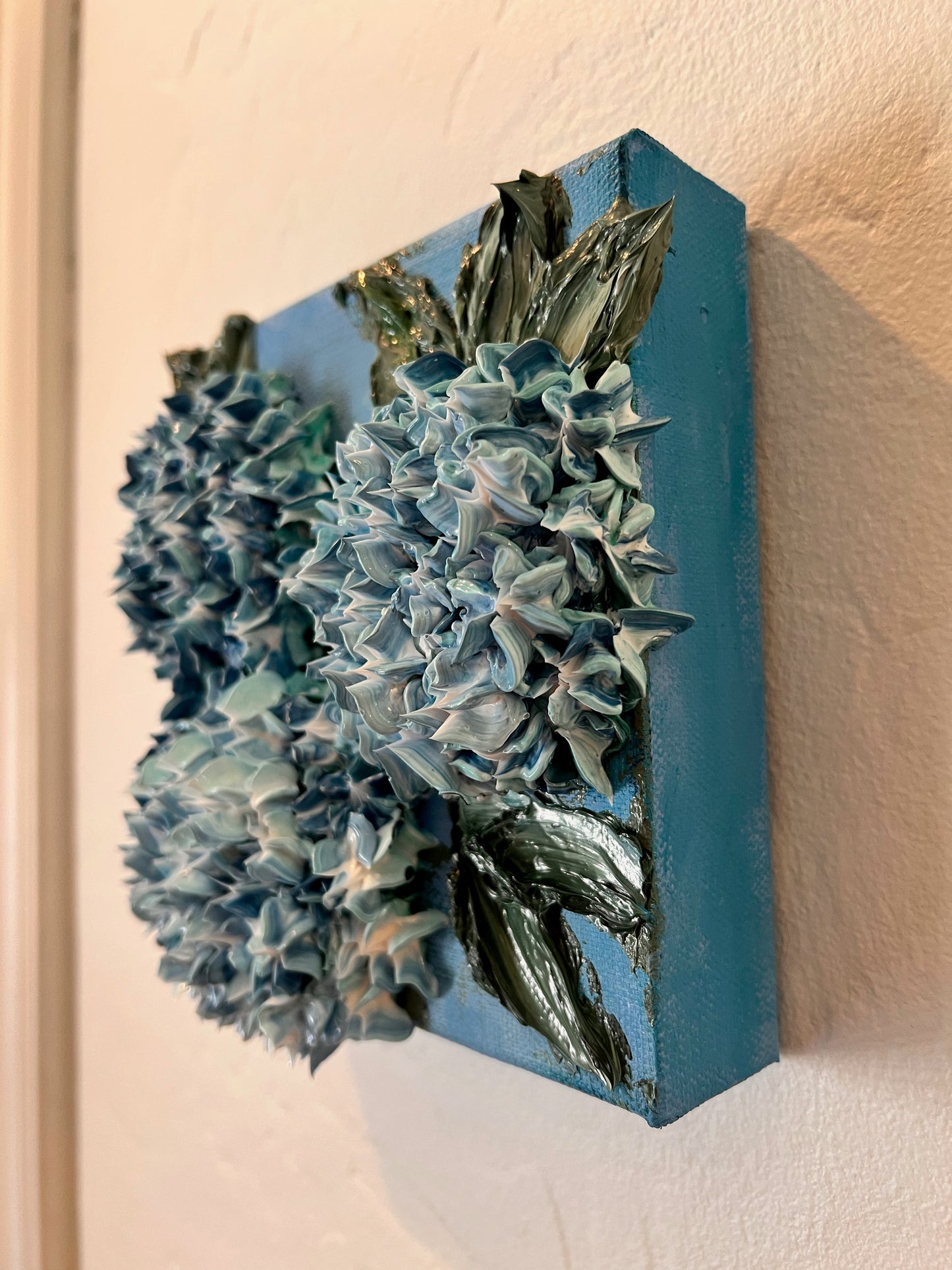 Three Balls of Blue Hydrangeas 6x6x1.5 (SOLD)