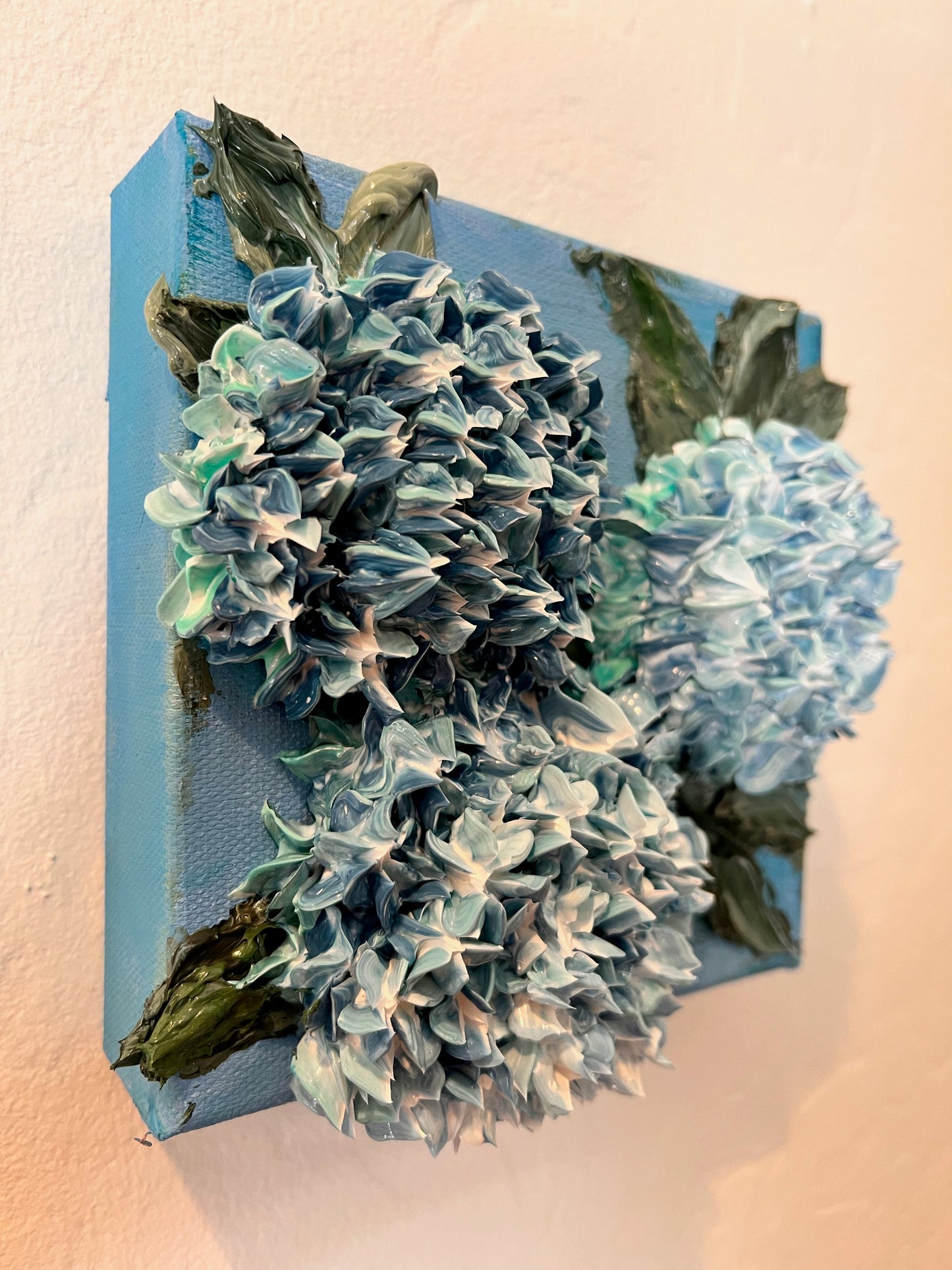 Three Balls of Blue Hydrangeas 6x6x1.5 (SOLD)