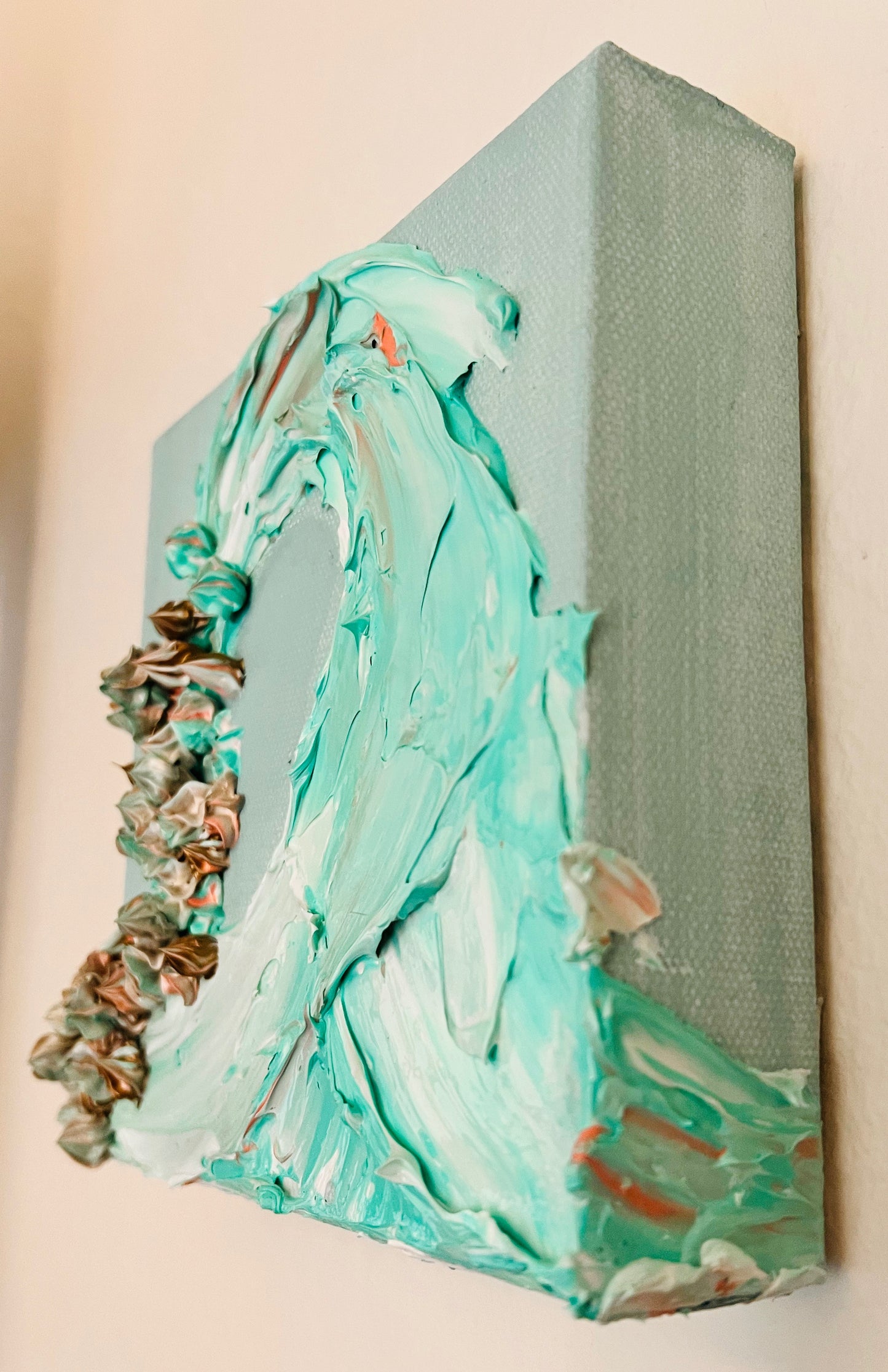 Turquoise Wave #2 6x6x1.5