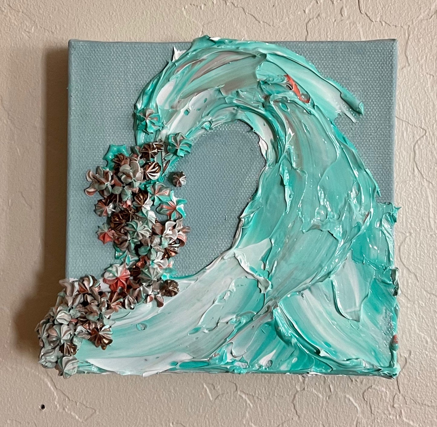 Turquoise Wave #2 6x6x1.5