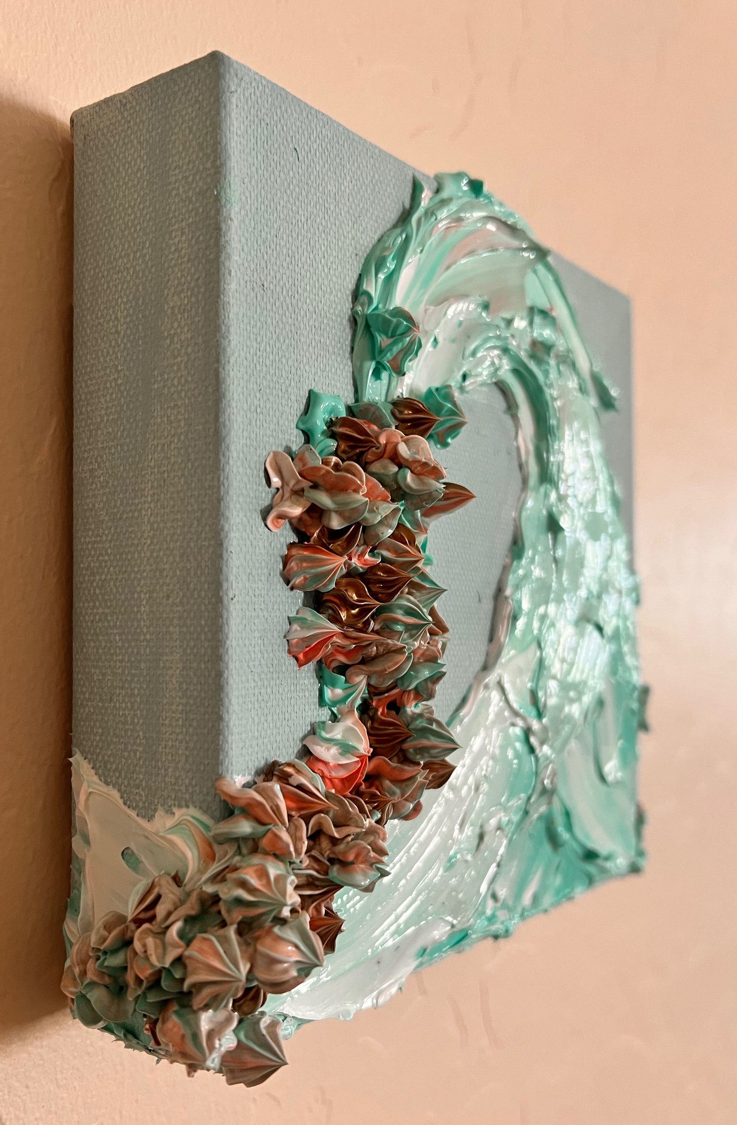 Turquoise Wave #2 6x6x1.5