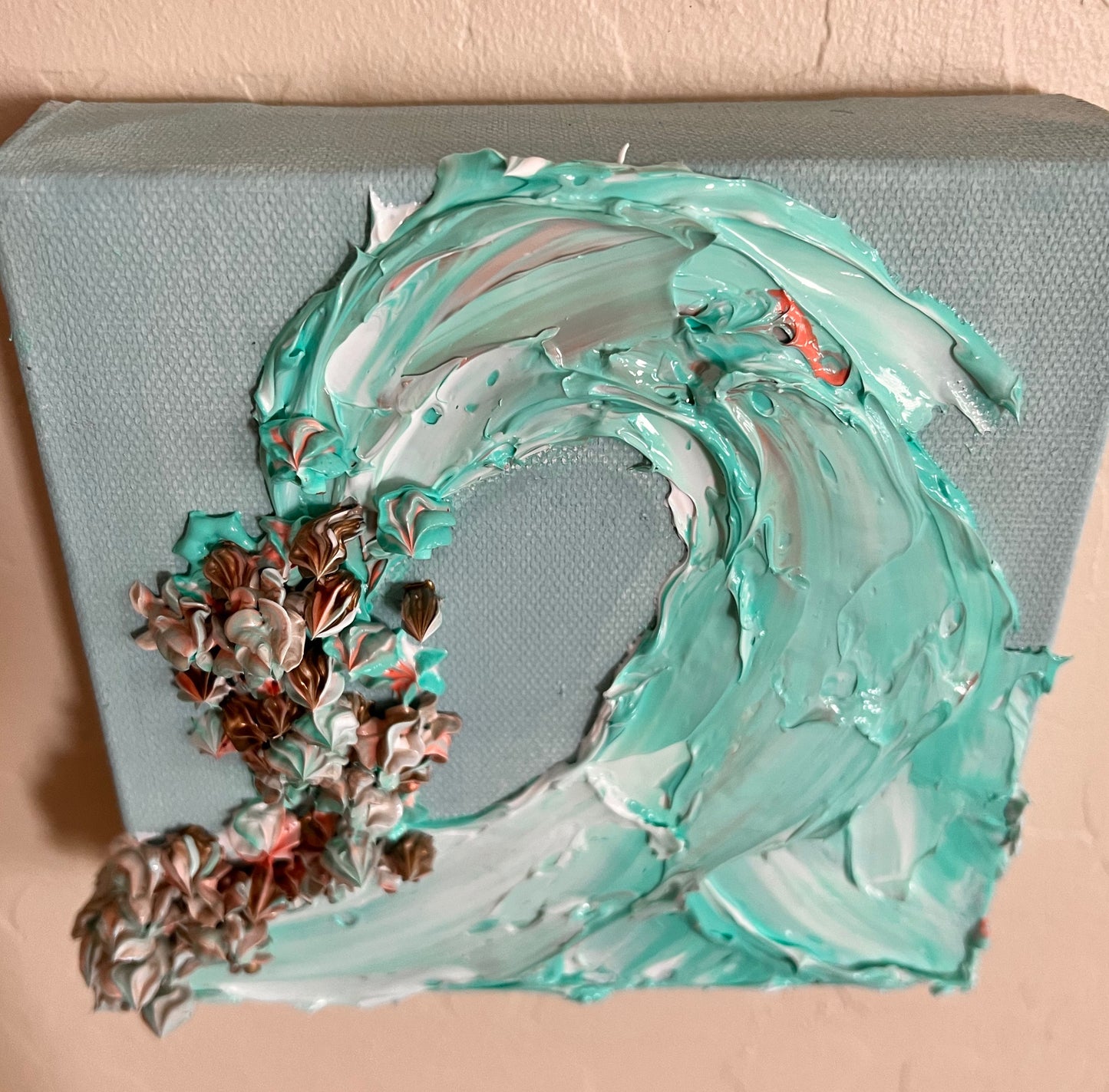 Turquoise Wave #2 6x6x1.5