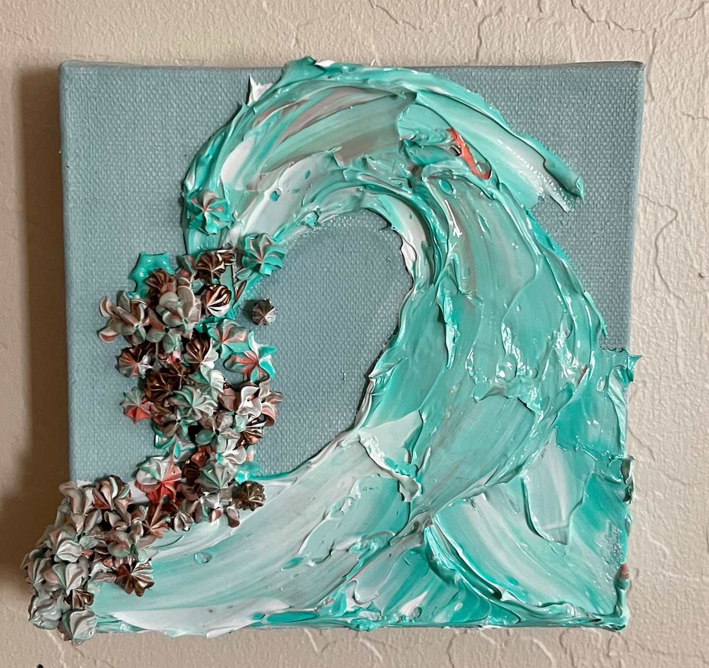 Turquoise Wave #2 6x6x1.5