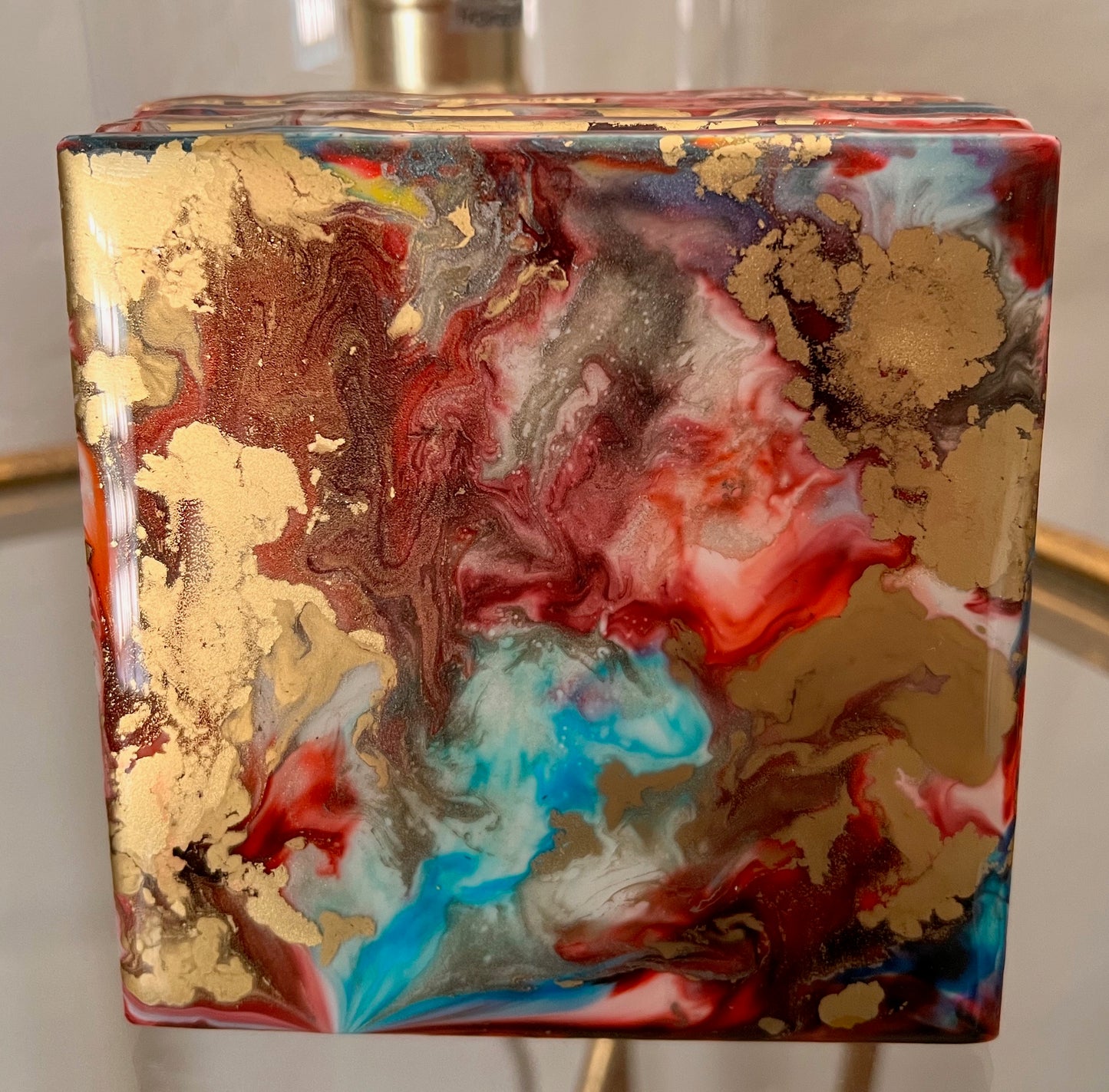 Resin Coasters - Red, Blue, White and Gold