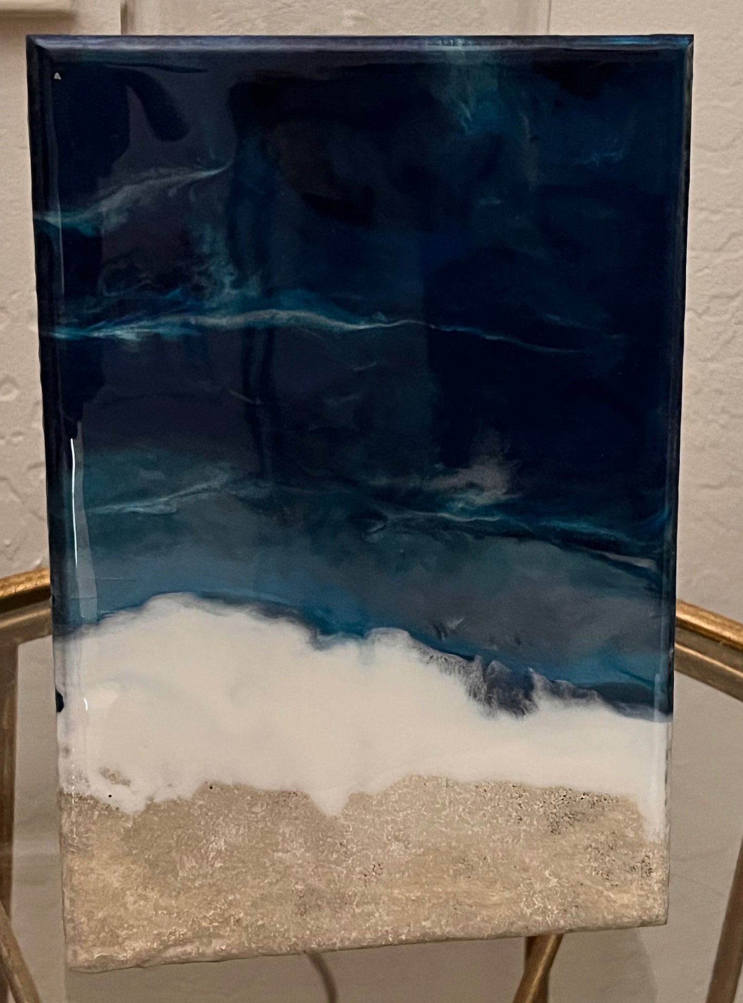 Resin Ocean Inspired Decorative Block 6x9x1.5