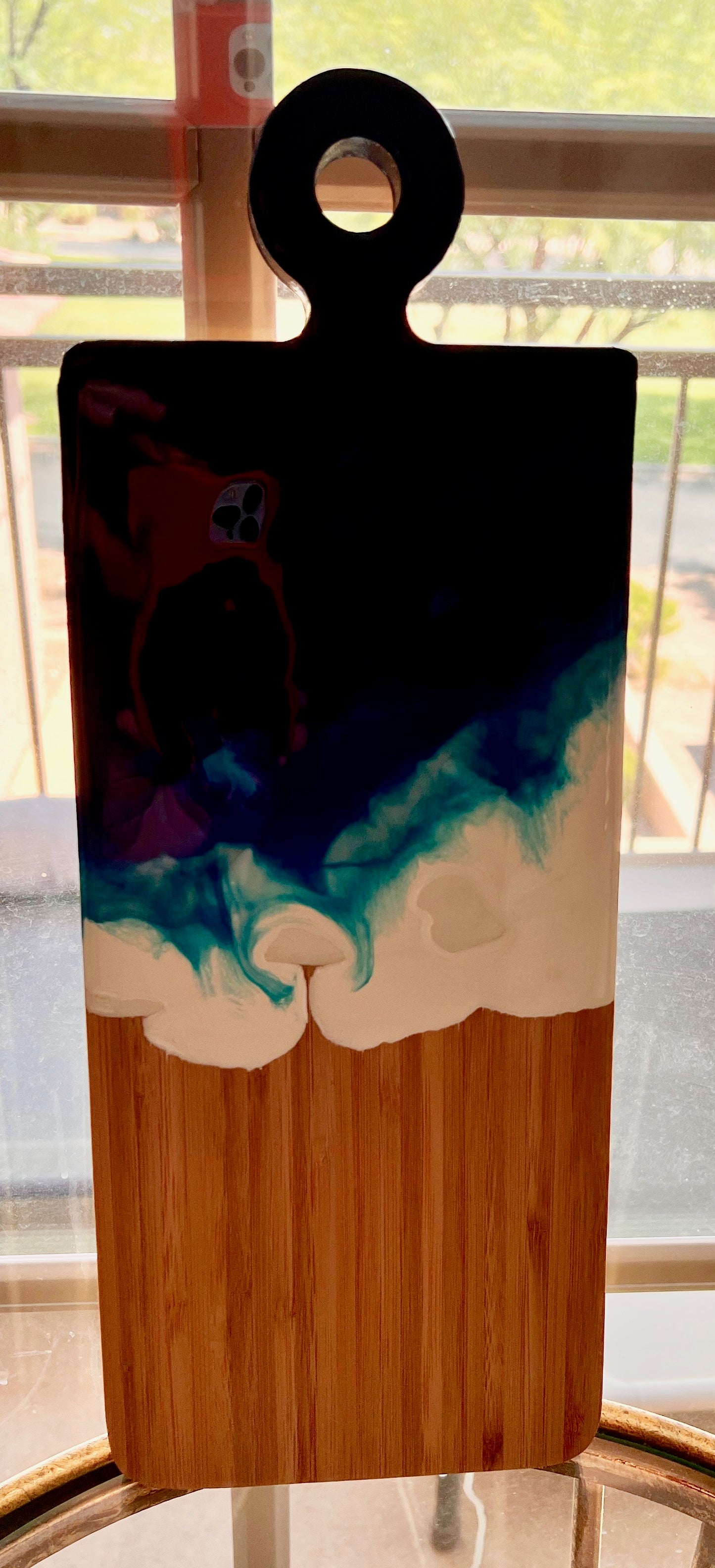 Charcuterie Board - Deep blue, light blue and white (SOLD)