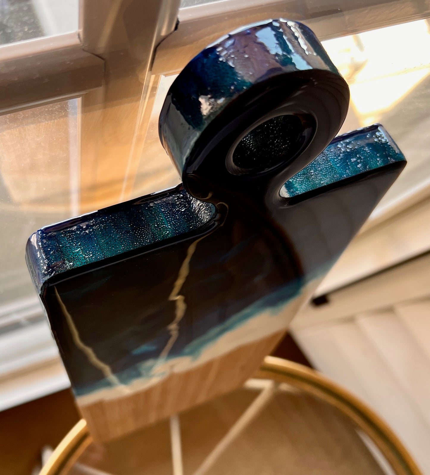Charcuterie Board - Deep blue, light blue and white (SOLD)