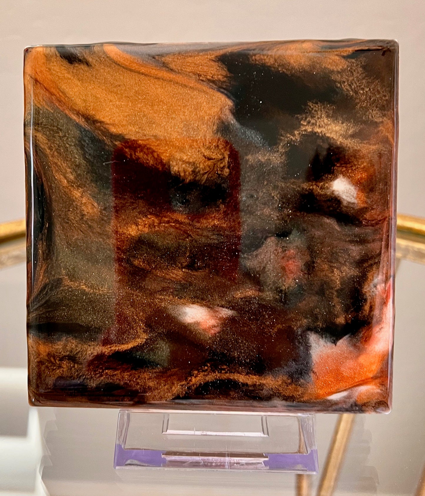 Resin Coasters- Black, Silver, Copper and Gold (SOLD)