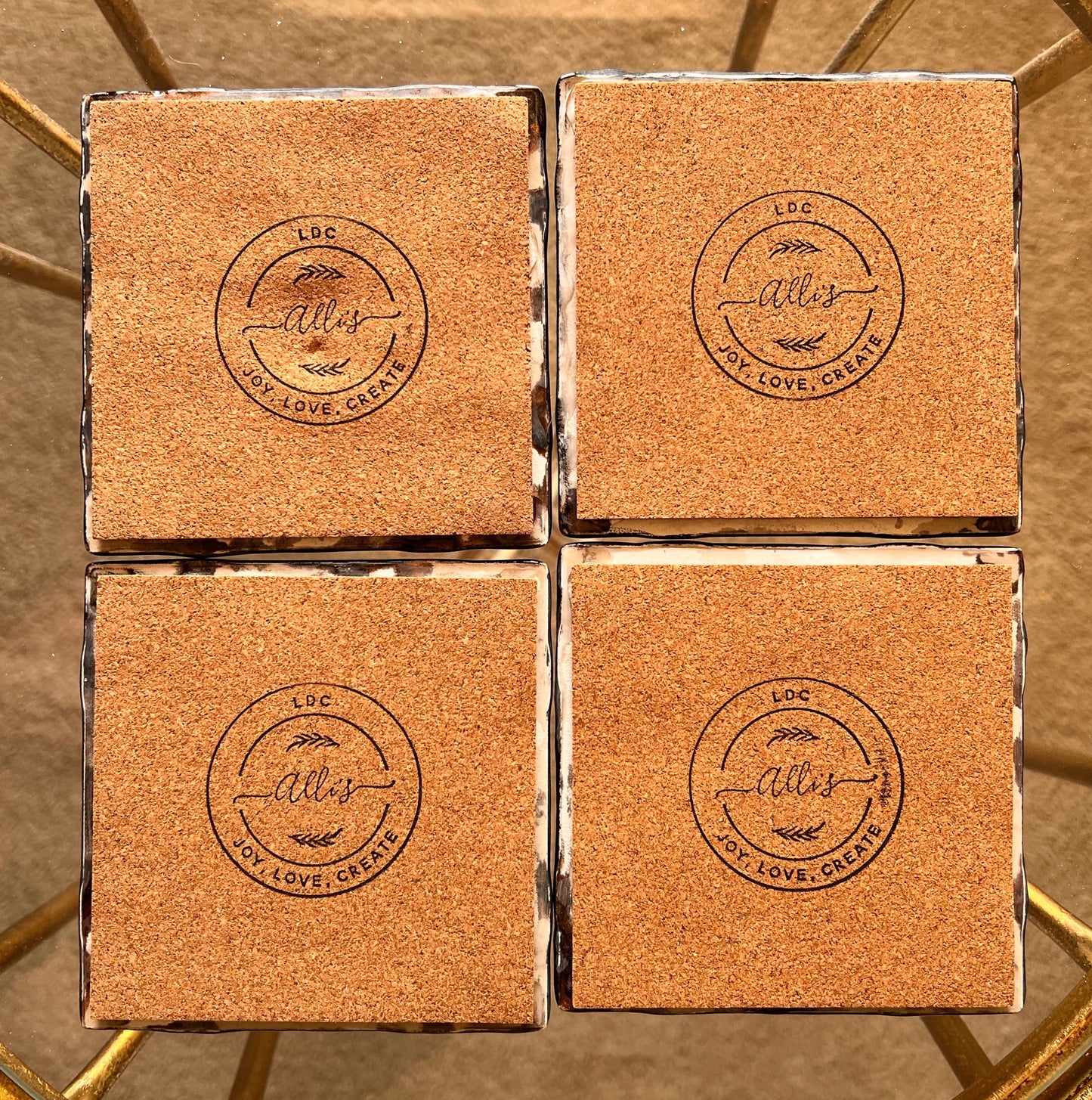 Resin Coasters- Black, Silver, Copper and Gold (SOLD)