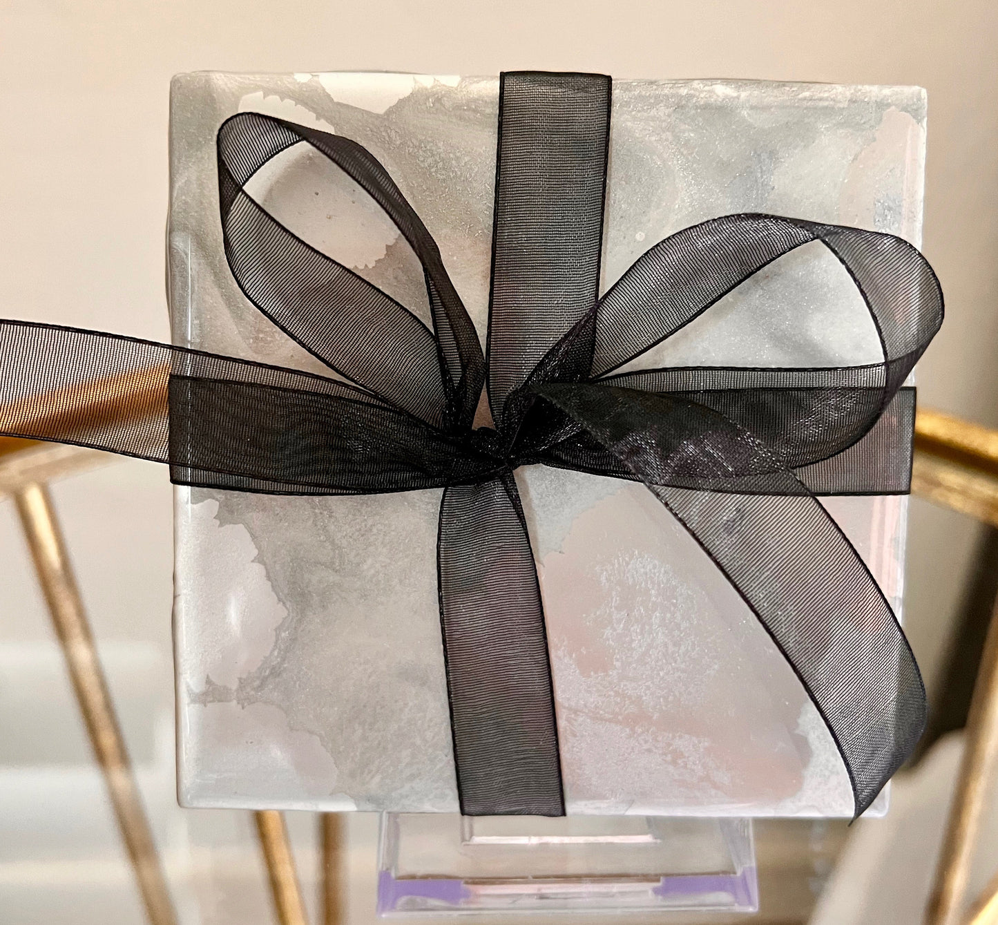 Coasters- Silver and Pearl