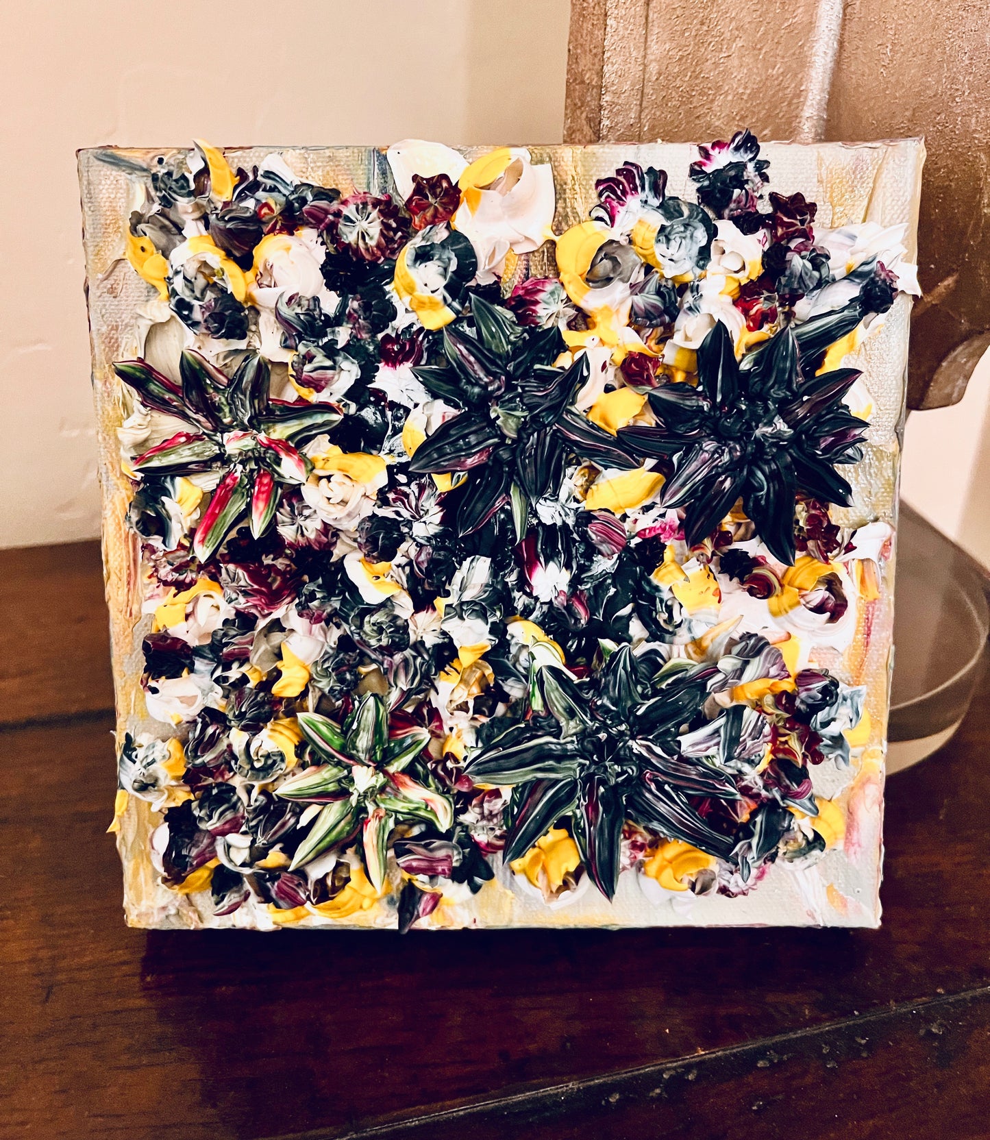 Field of flowers and succulents 8x8x1.5 (SOLD)