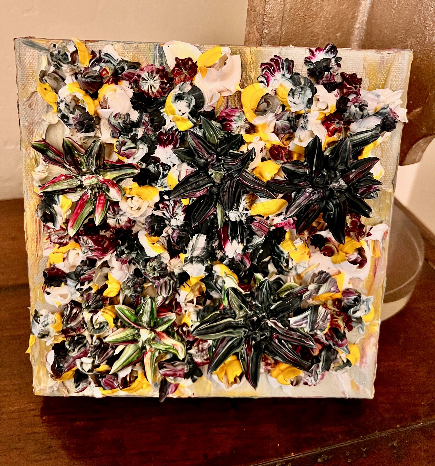 Field of flowers and succulents 8x8x1.5 (SOLD)