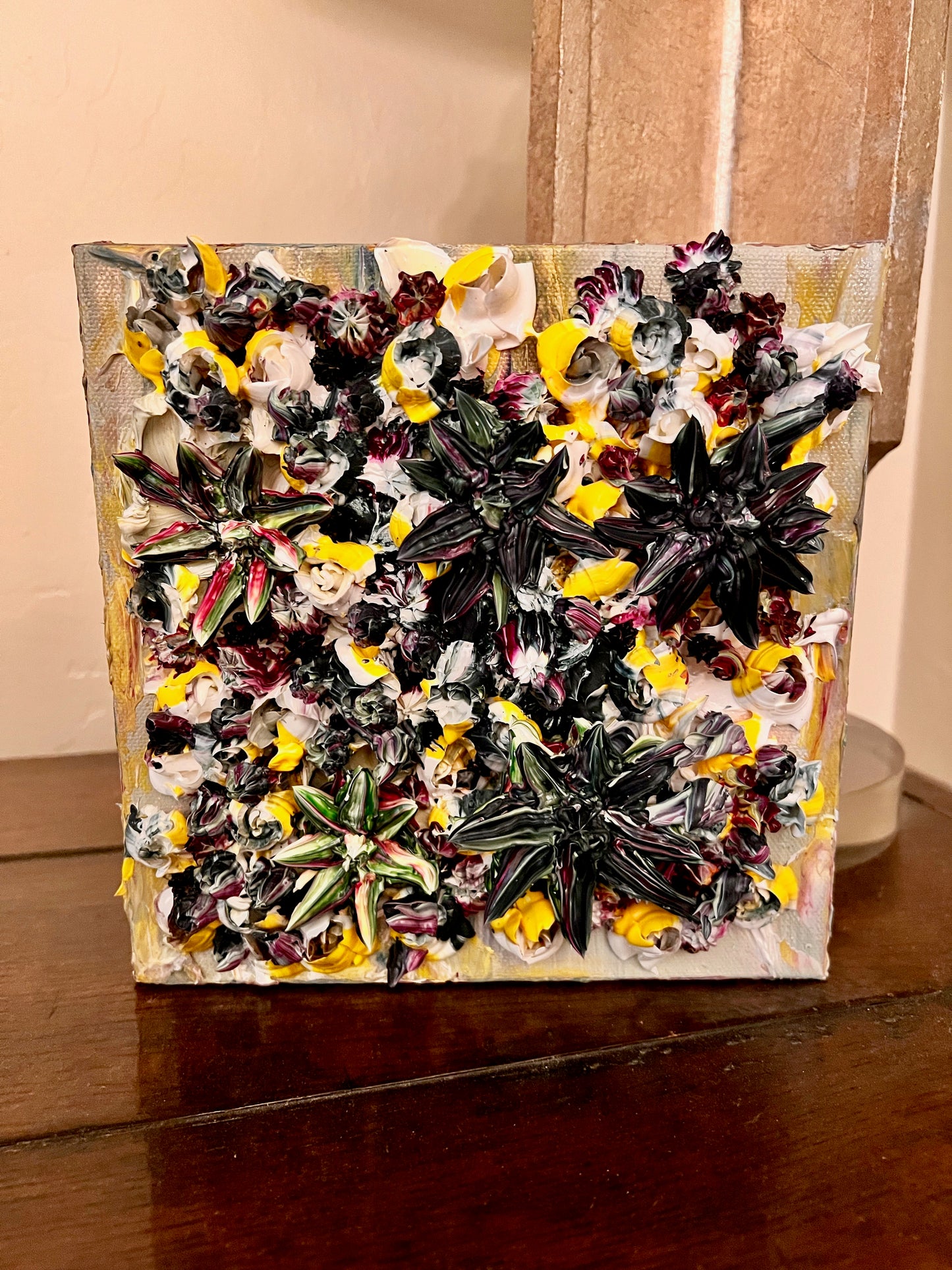 Field of flowers and succulents 8x8x1.5 (SOLD)