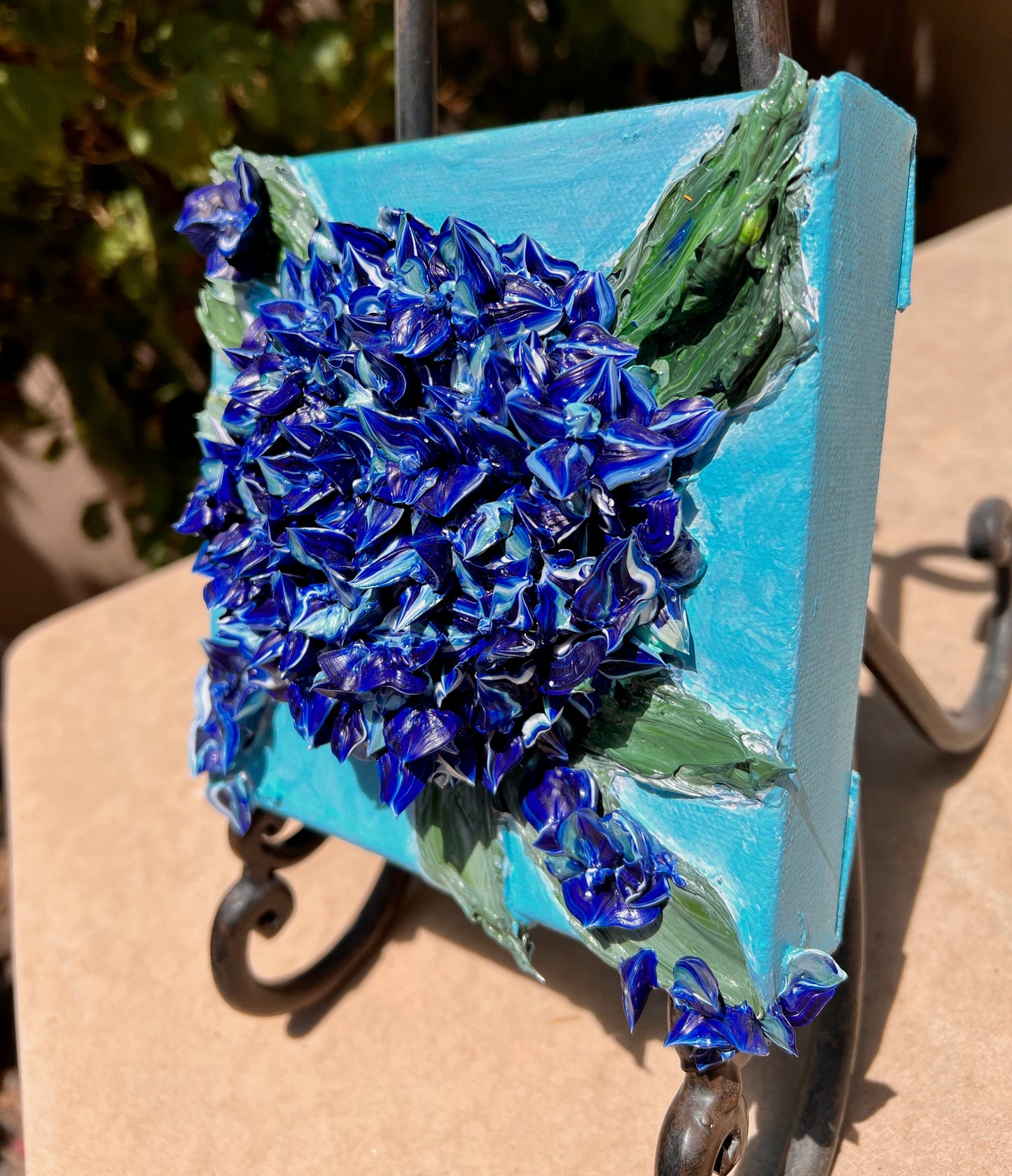 Full Bloom Blue Hydrangea 6x6x1.5 (SOLD)