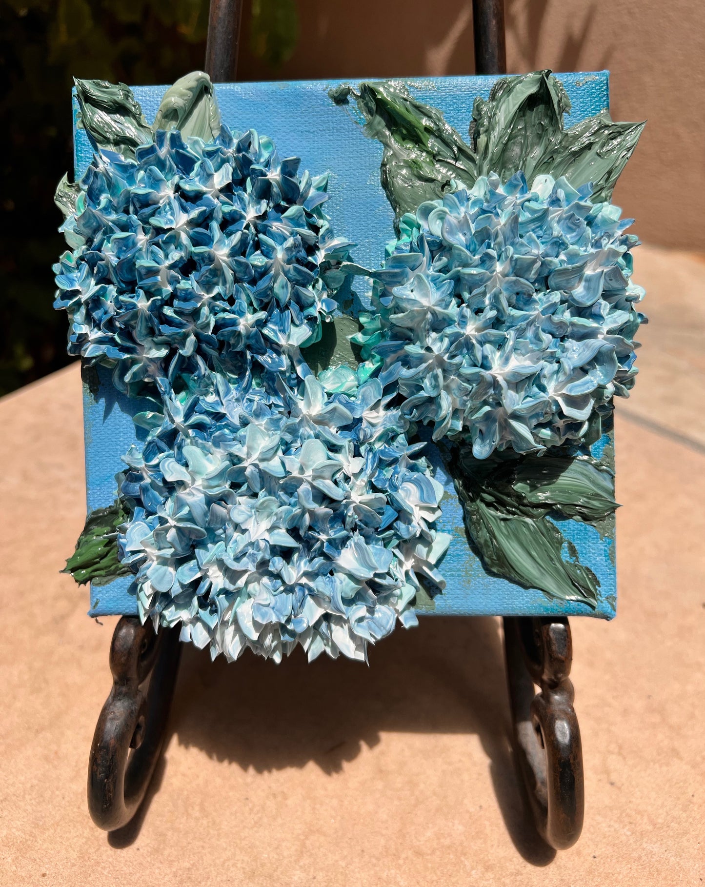 Three Balls of Blue Hydrangeas 6x6x1.5 (SOLD)