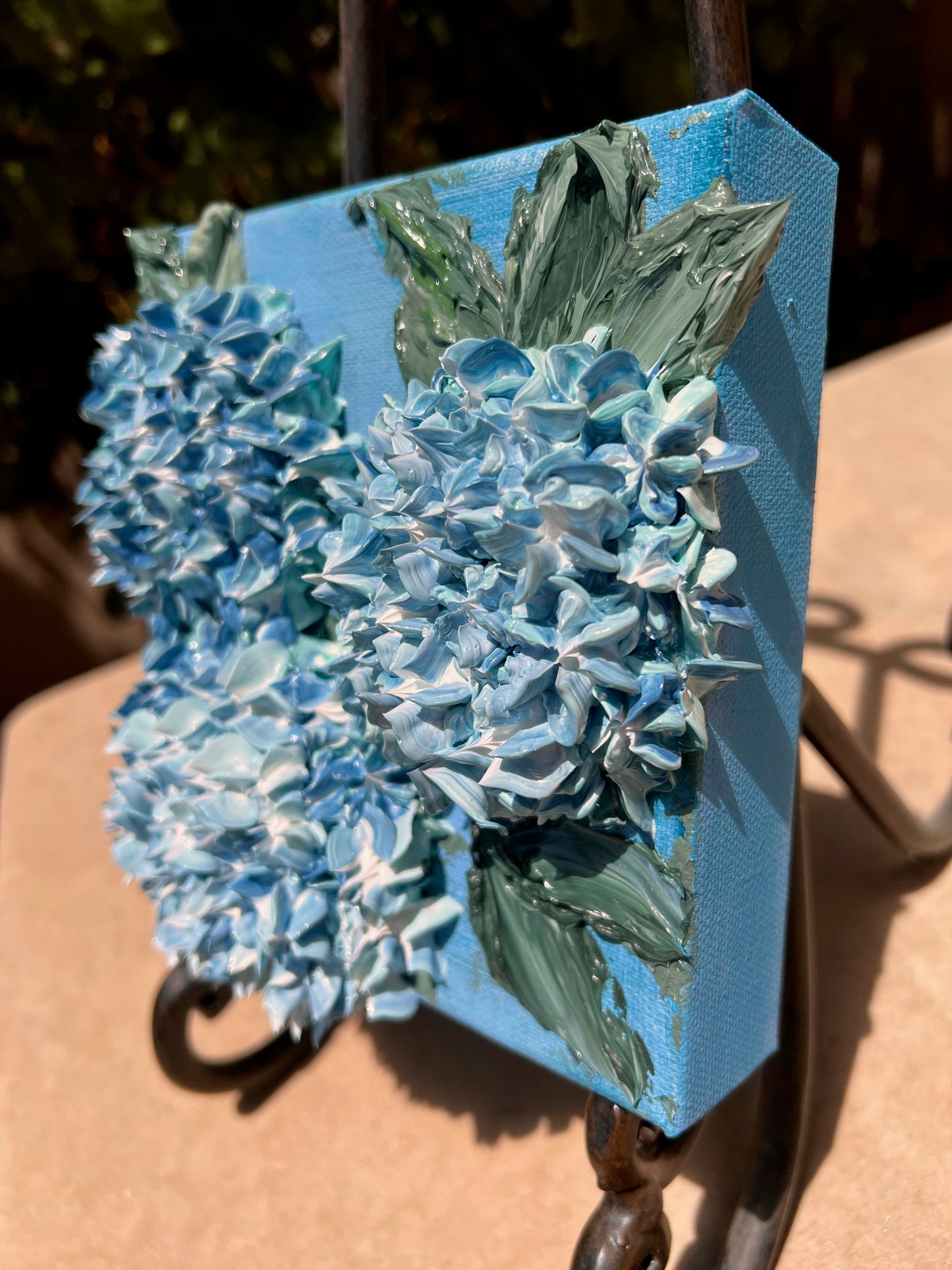 Three Balls of Blue Hydrangeas 6x6x1.5 (SOLD)