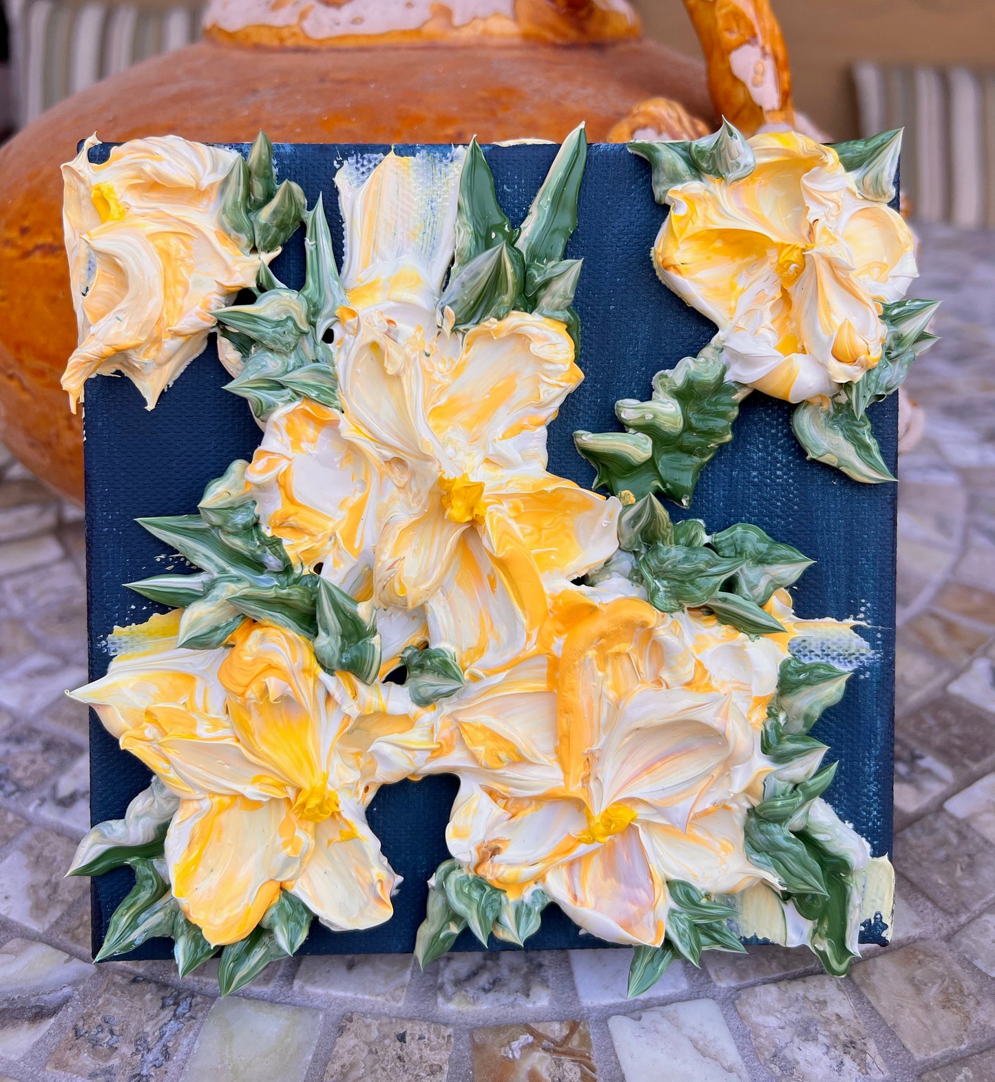Lovely Yellow Flowers 6x6x1.5 (SOLD)