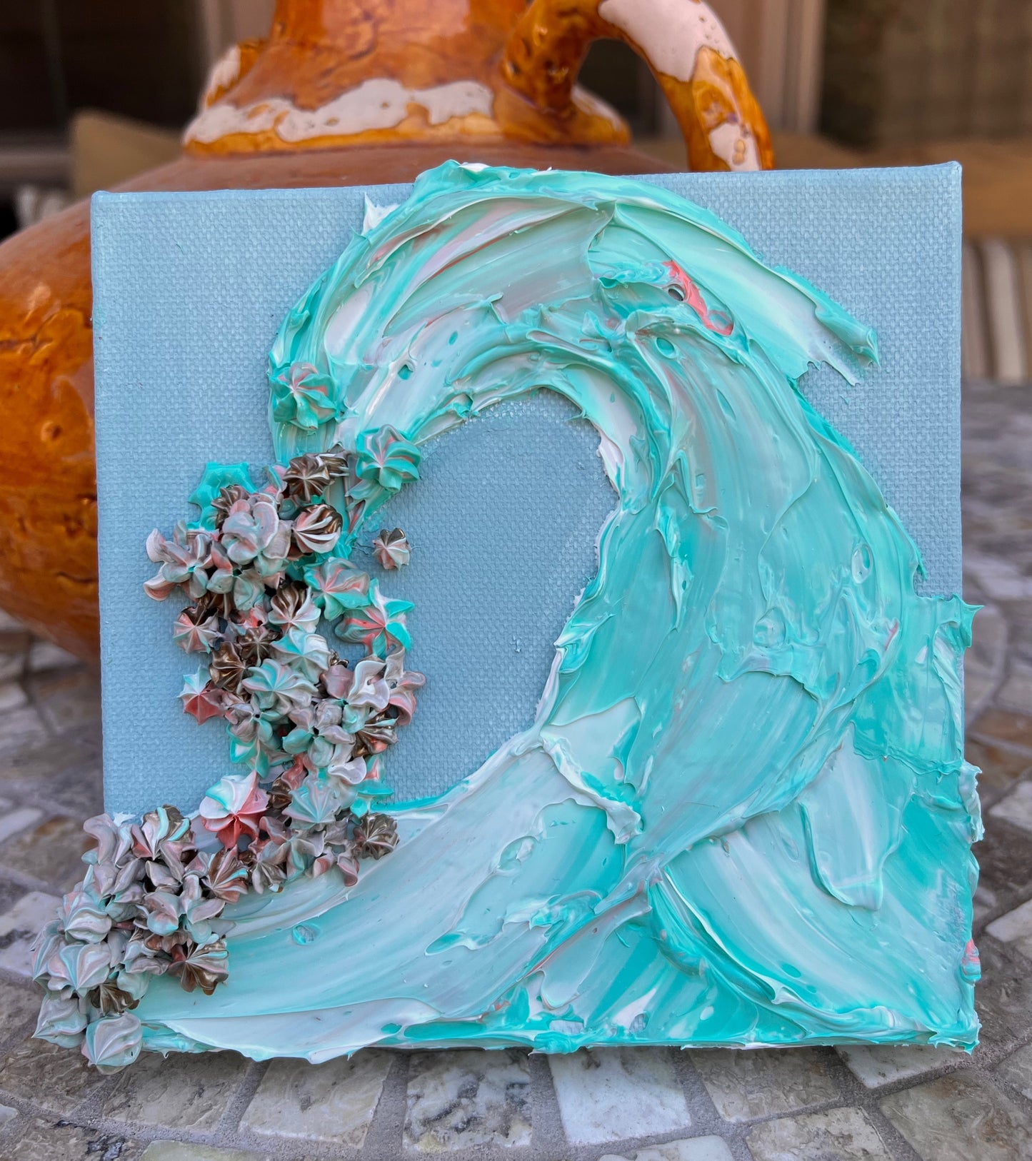 Turquoise Wave #2 6x6x1.5