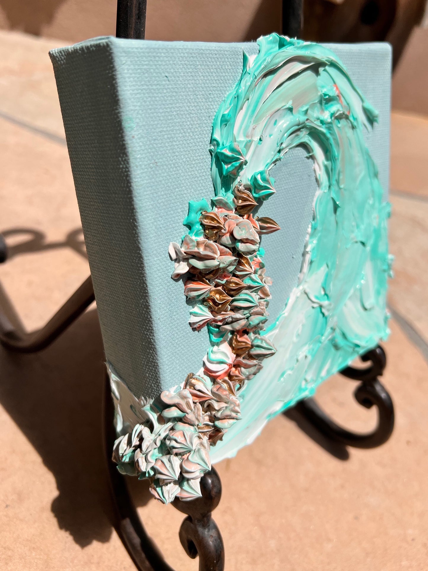 Turquoise Wave #2 6x6x1.5