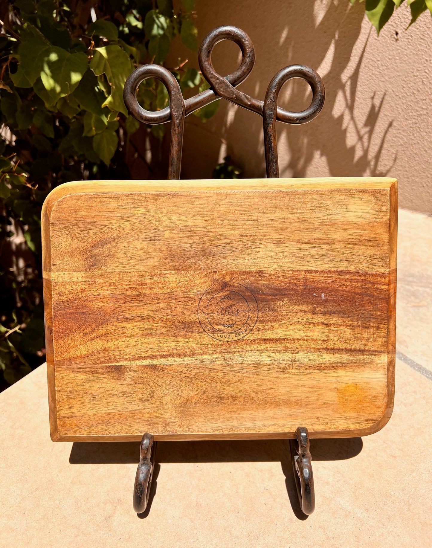 Resin Serving Tray - Black and Cream w/ Gold Diagonal Flakes 8.5x11.5x.5