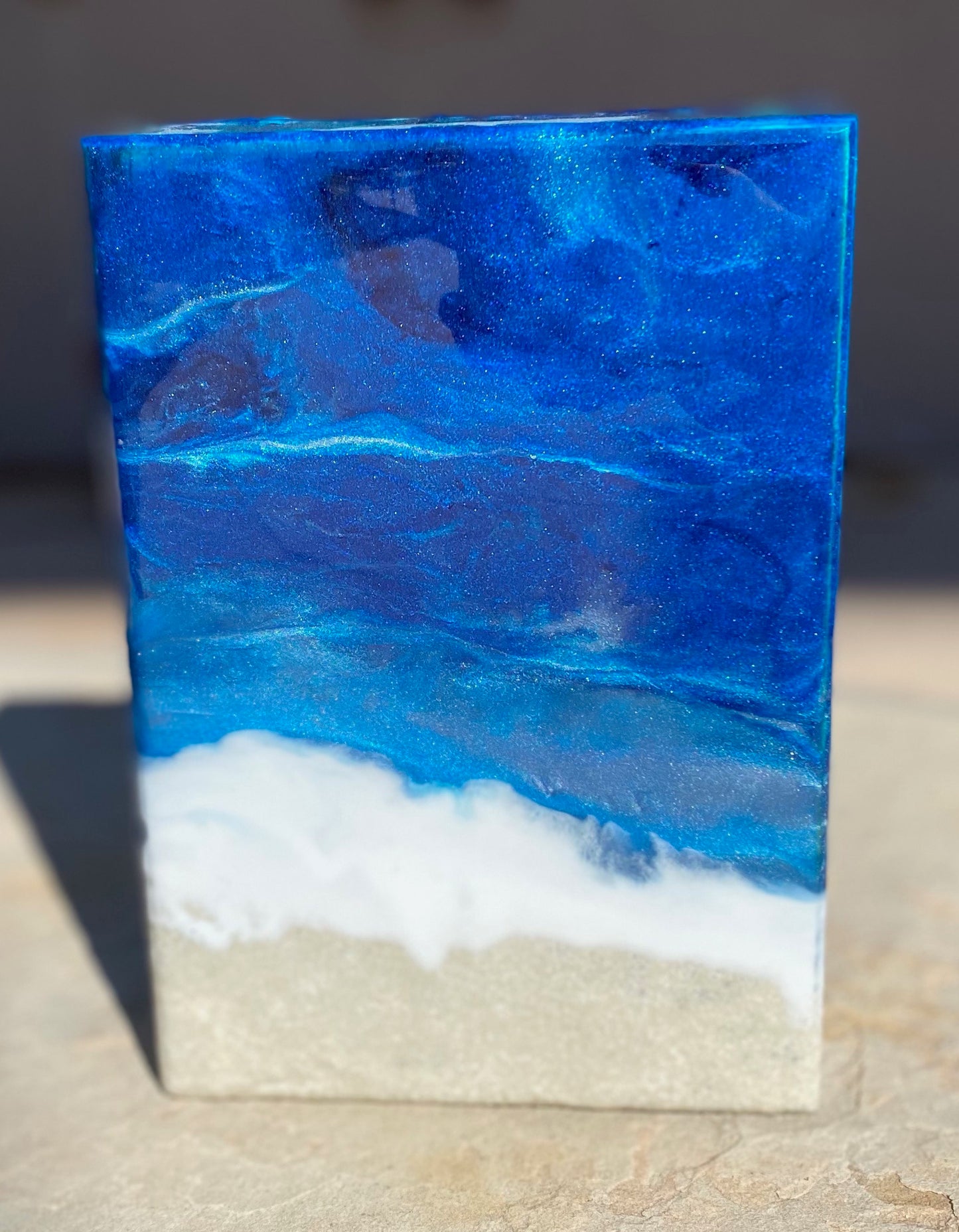 Resin Ocean Inspired Decorative Block 6x9x1.5