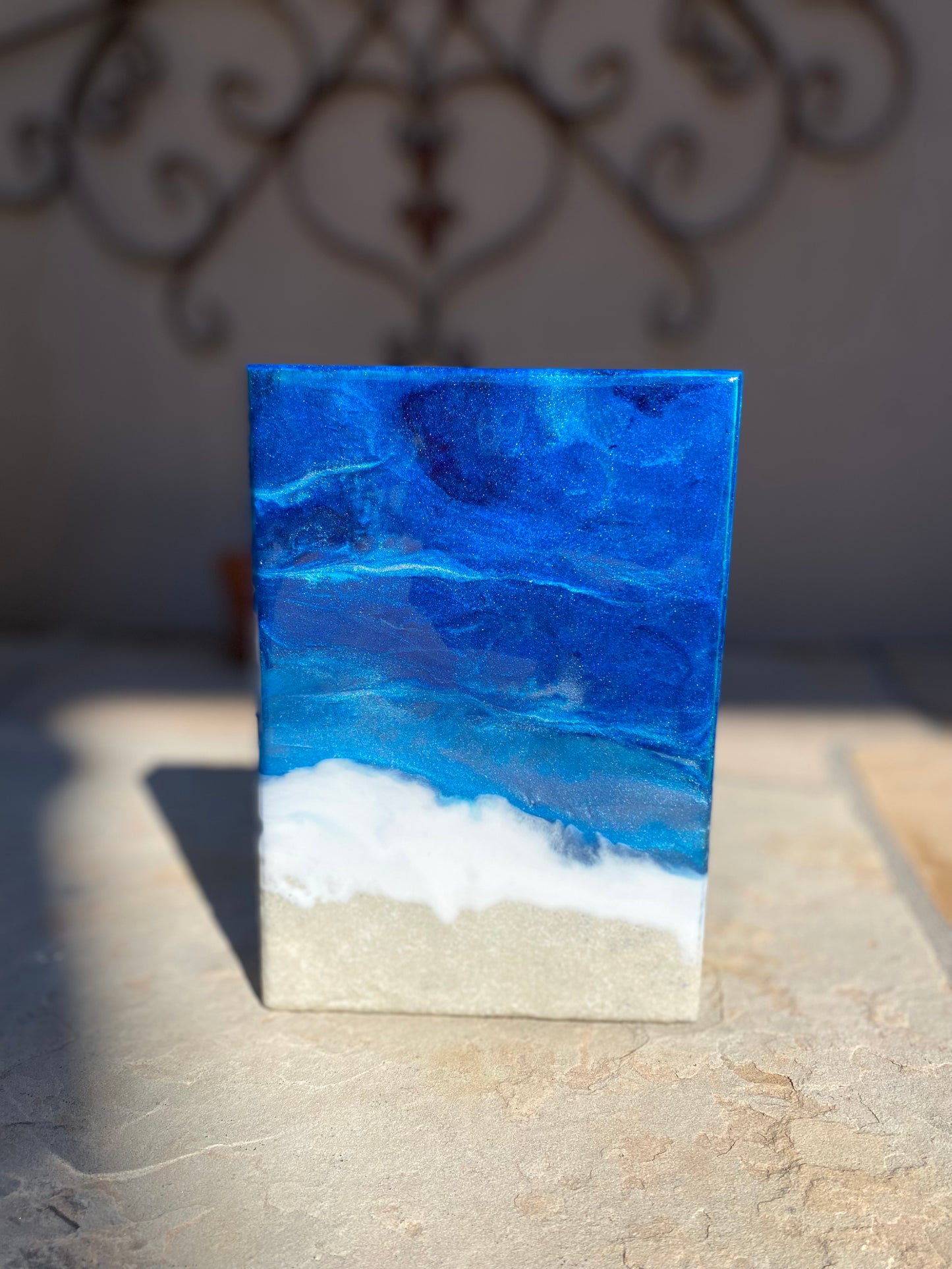 Resin Ocean Inspired Decorative Block 6x9x1.5