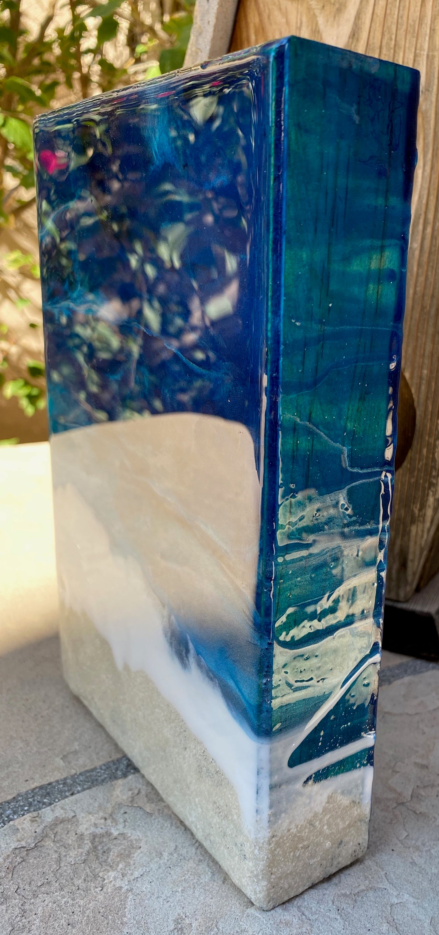 Resin Ocean Inspired Decorative Block 6x9x1.5