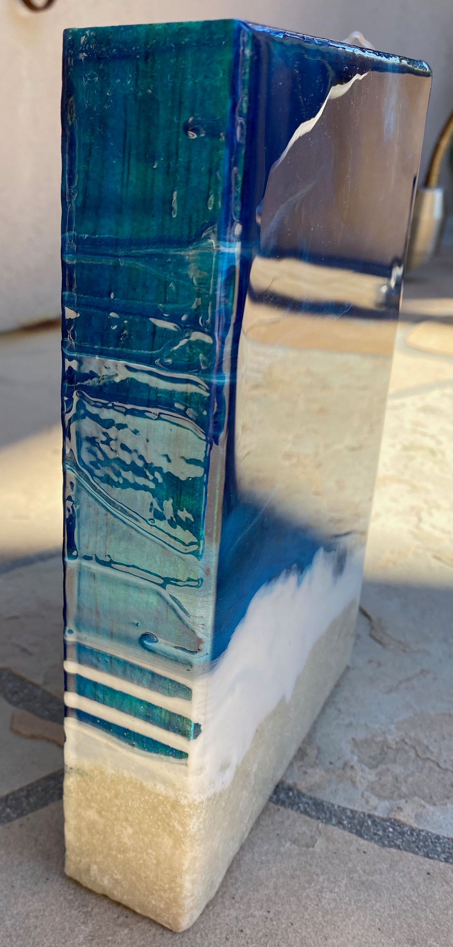 Resin Ocean Inspired Decorative Block 6x9x1.5
