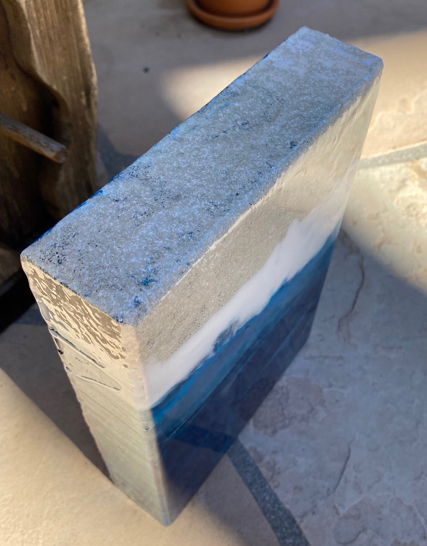 Resin Ocean Inspired Decorative Block 6x9x1.5