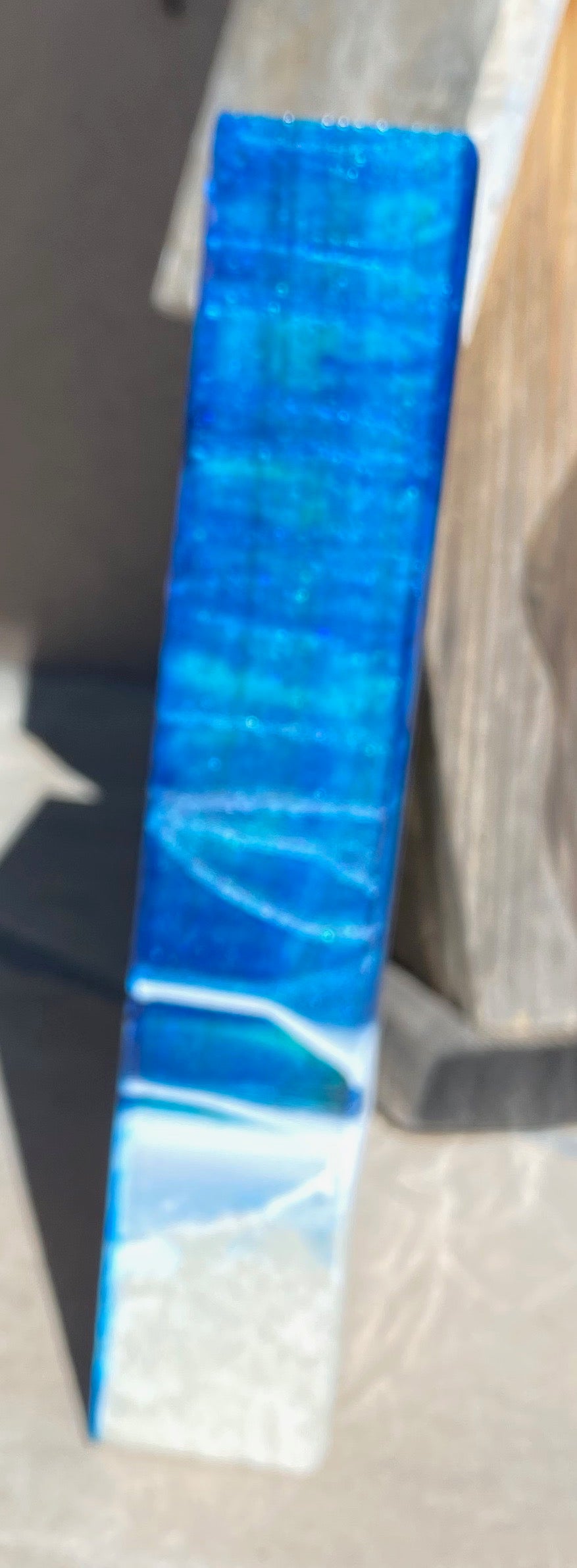 Resin Ocean Crashing Waves Inspired Decorative Block 6x9x1.5