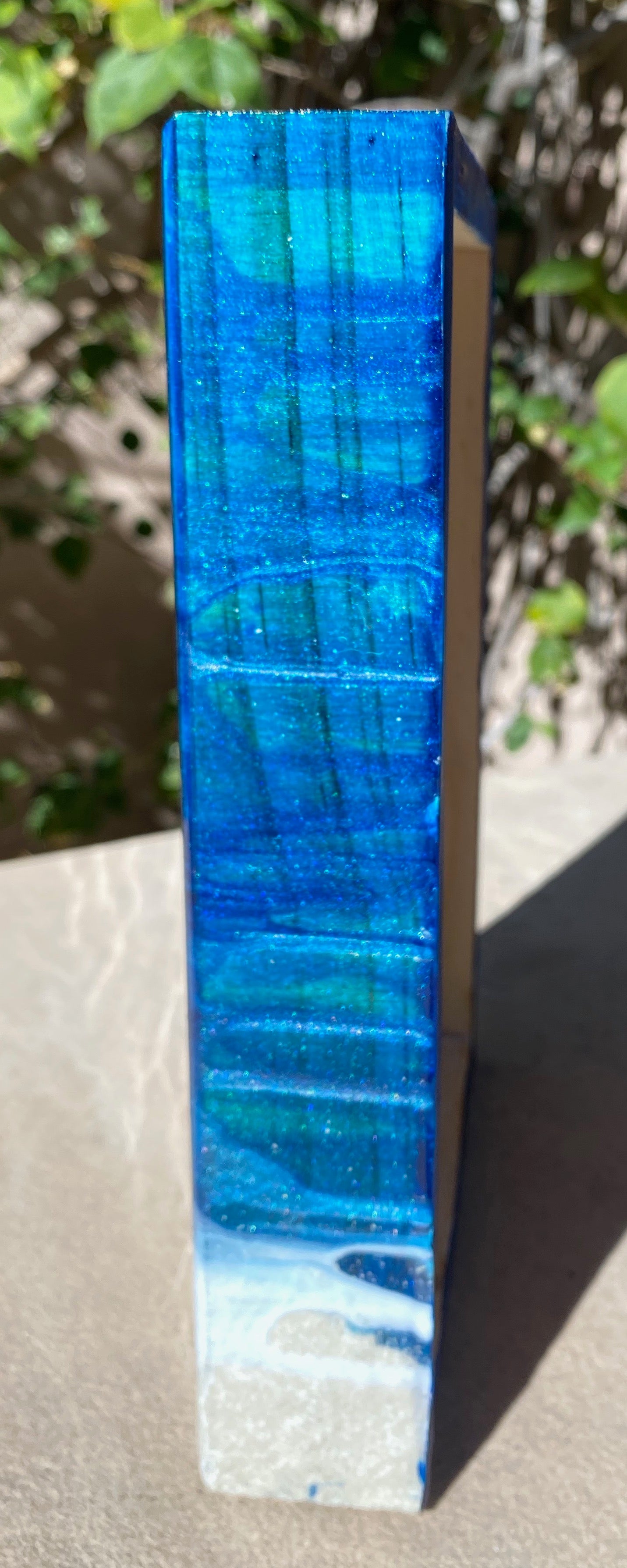 Resin Ocean Crashing Waves Inspired Decorative Block 6x9x1.5