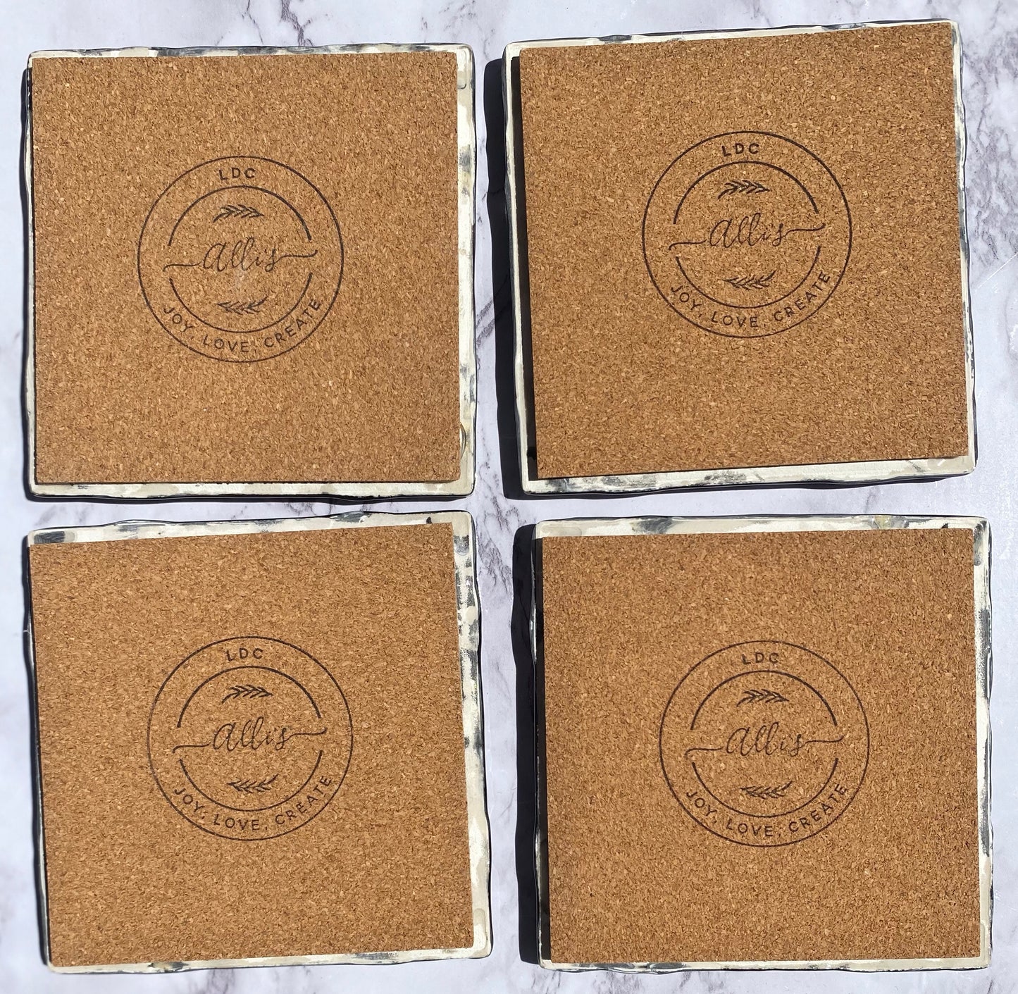 Coasters - Black, Gold and White