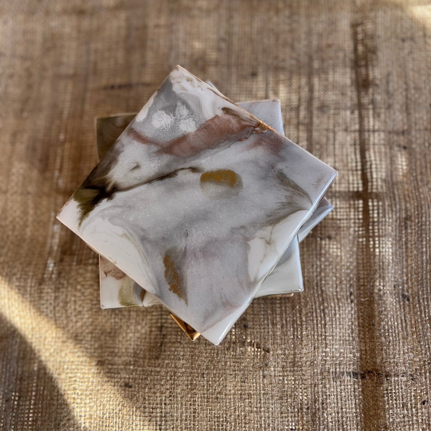 Resin Coasters - Silver, slate, gold and rose gold