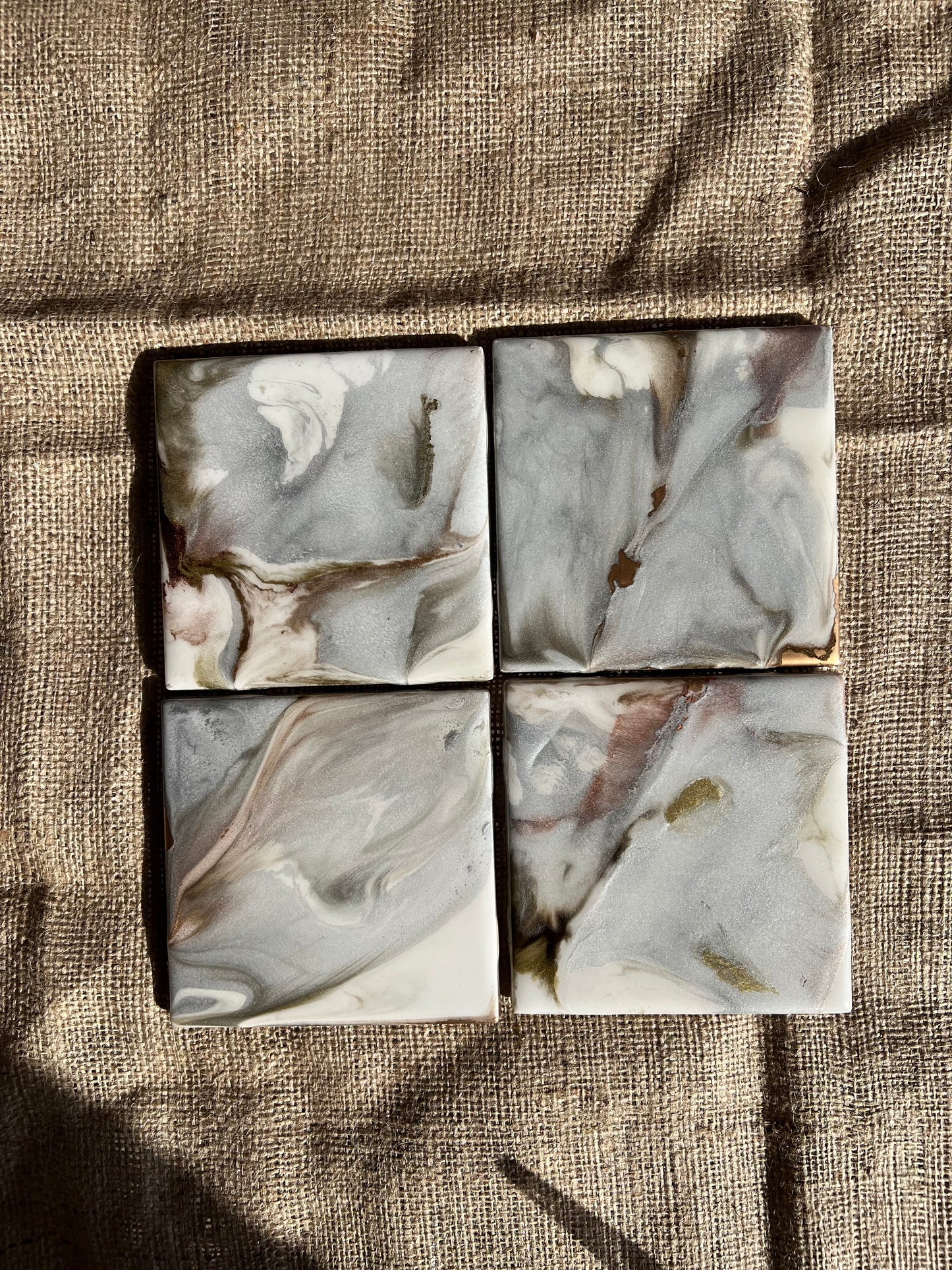 Resin Coasters - Silver, slate, gold and rose gold