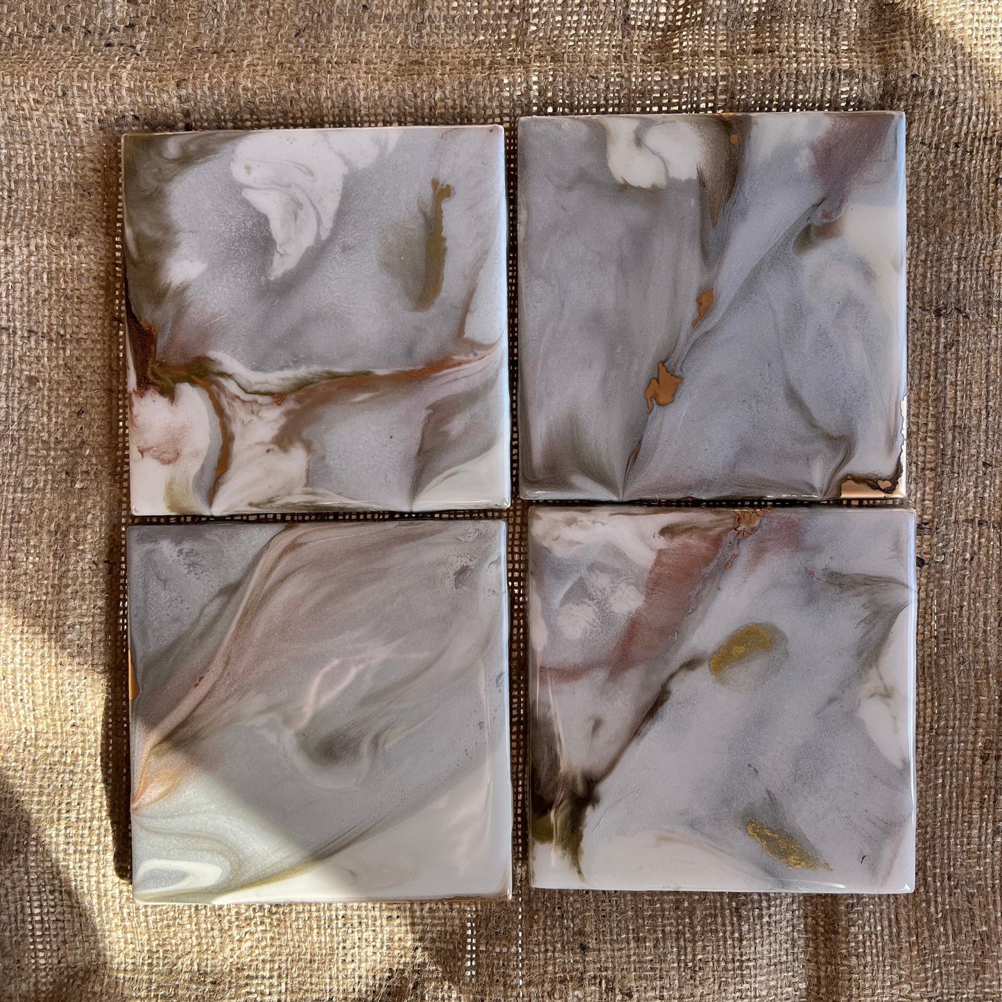 Resin Coasters - Silver, slate, gold and rose gold