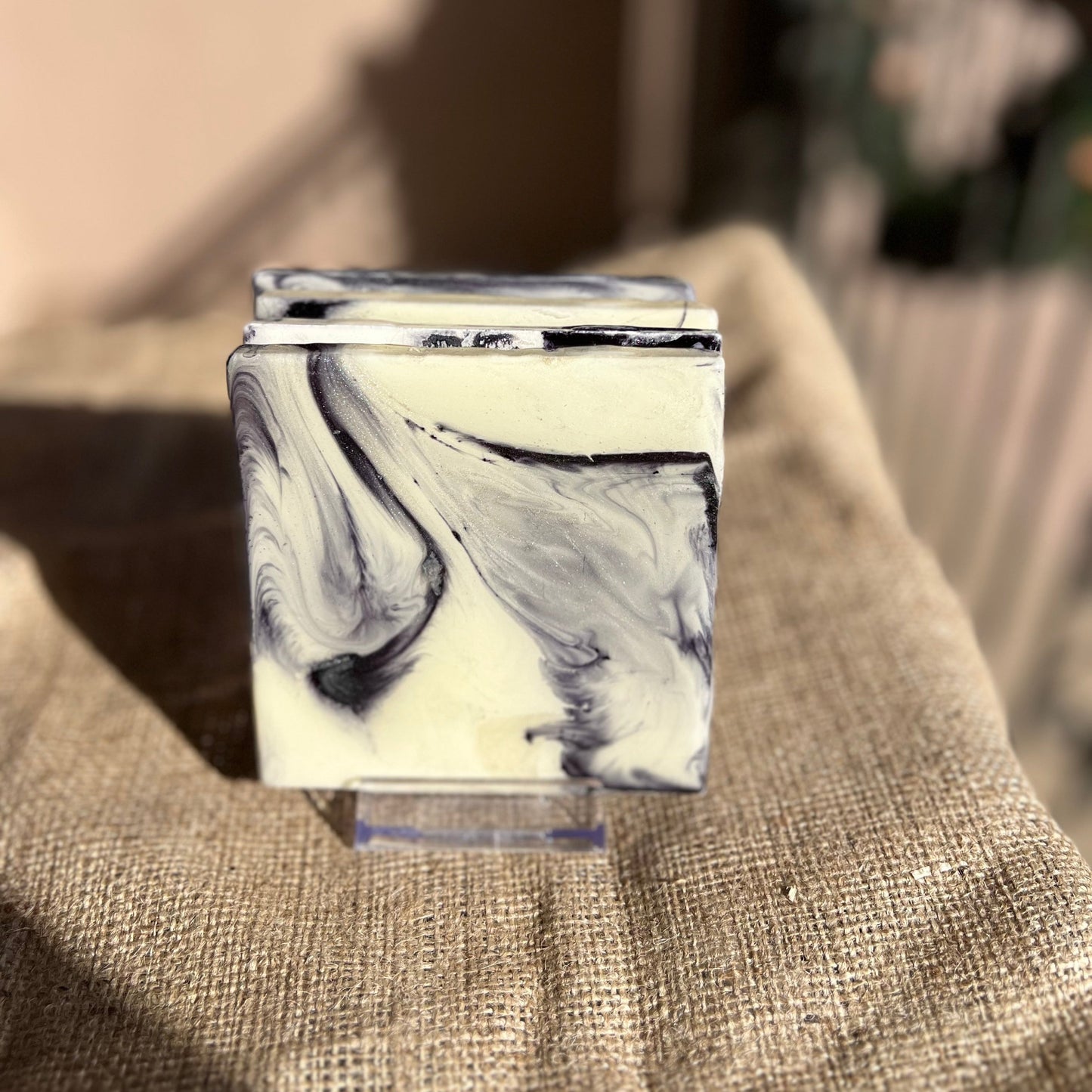 Resin Coasters - Black, silver and pearl