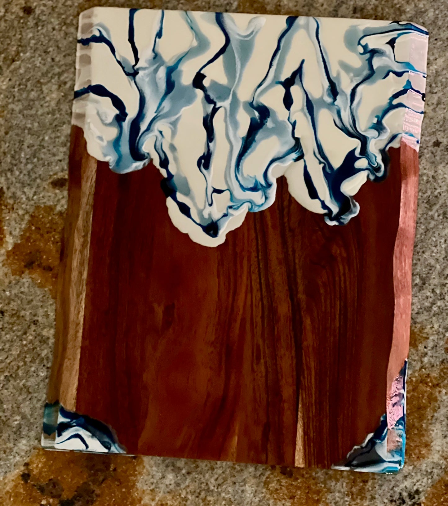 Charcuterie Board - modern layers of white resin