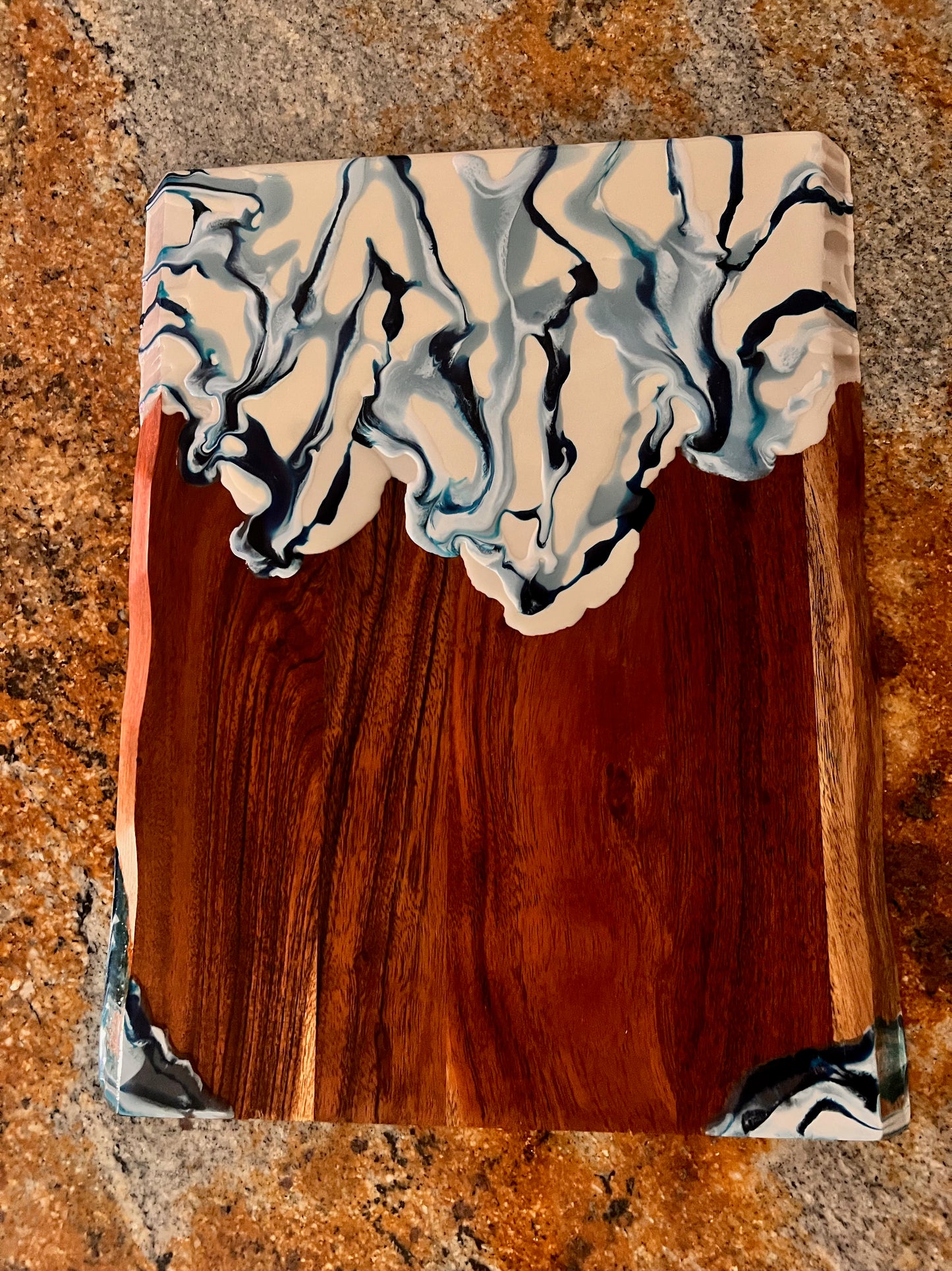 Charcuterie Board - modern layers of white resin