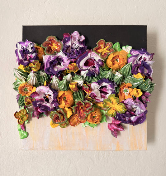 Yellow Tulips Violet Flowers 10x10x1.5