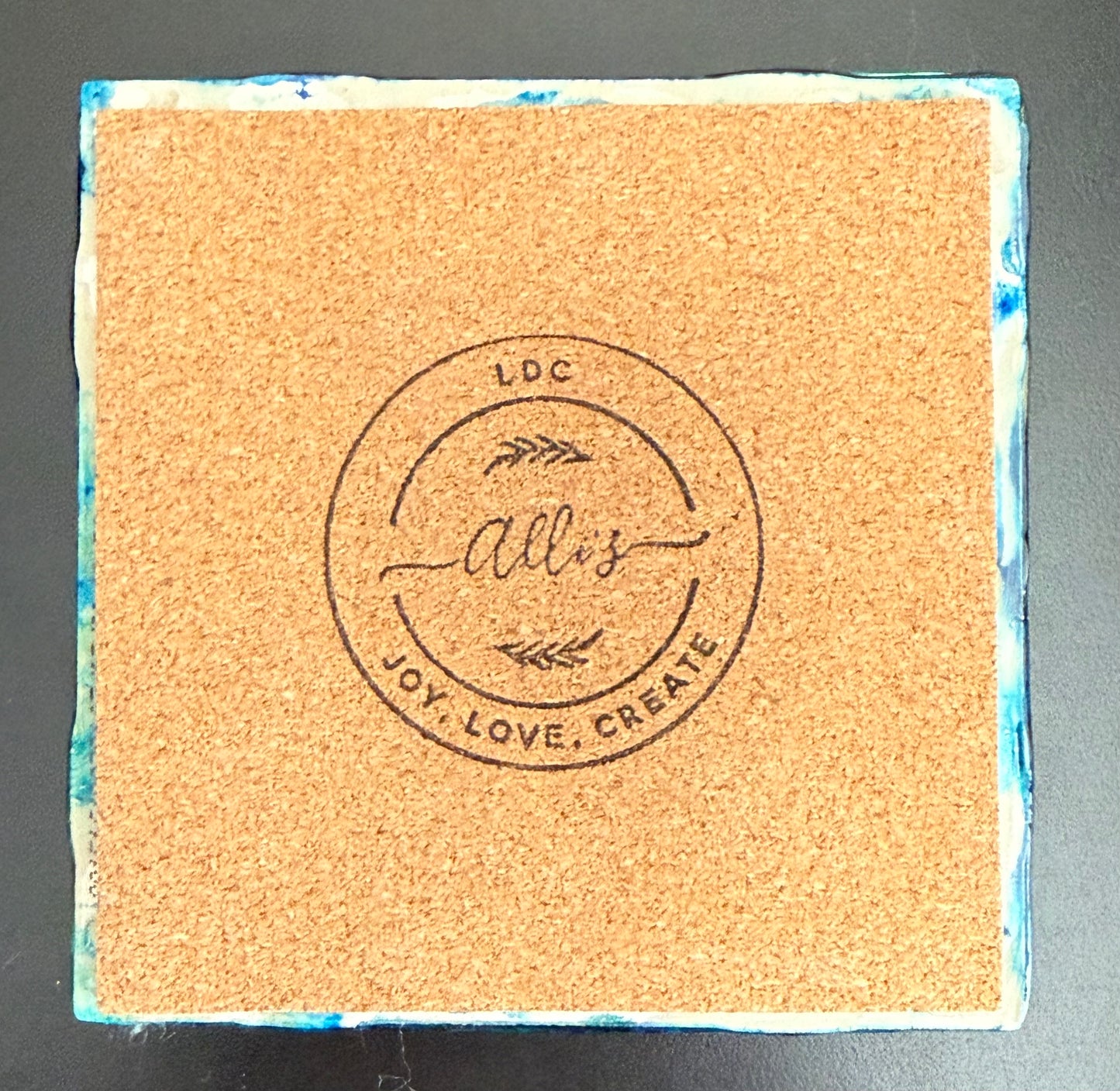 Coasters - blue and gold ocean inspired