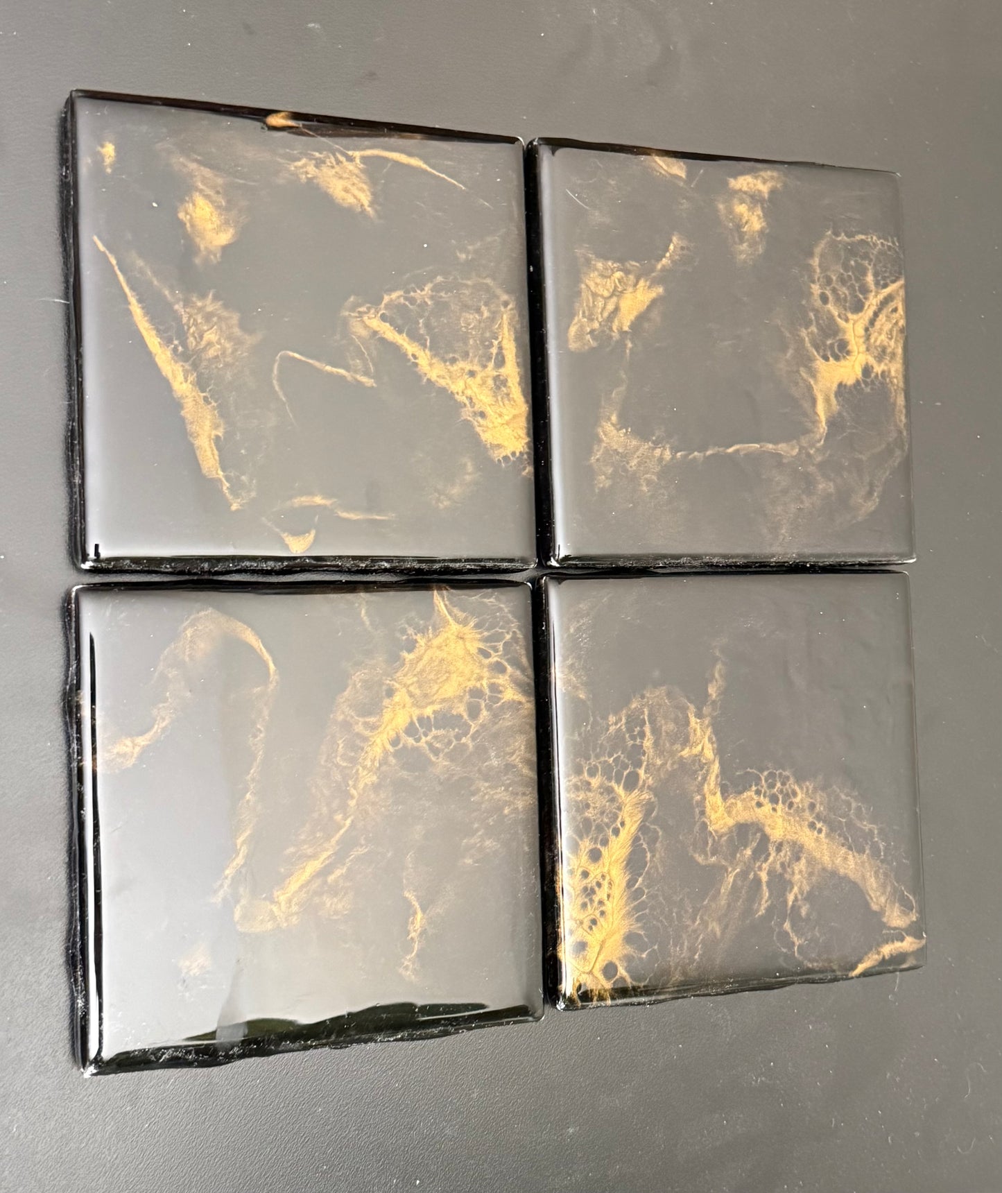 Coasters - vibrant gold and black