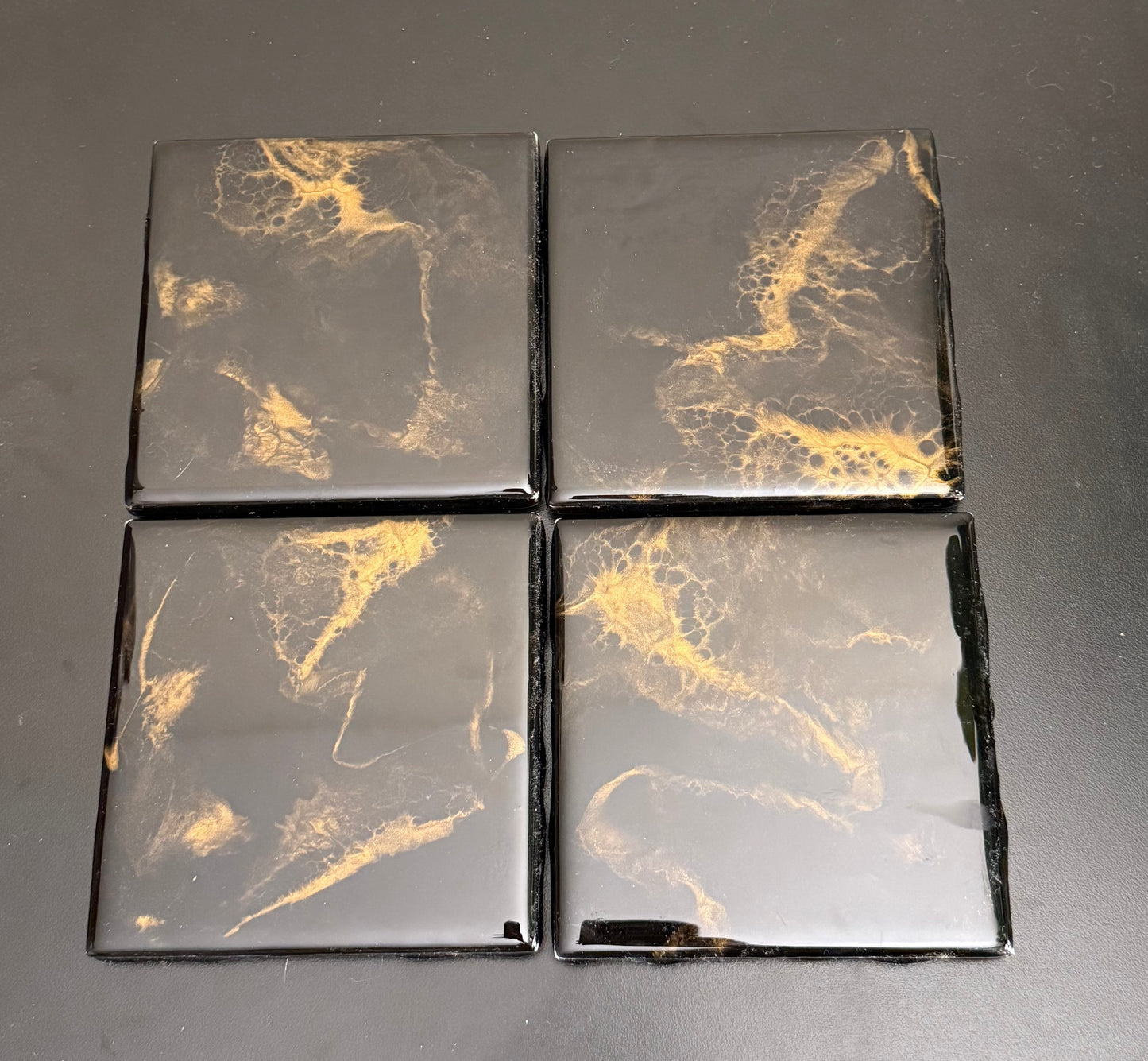 Coasters - vibrant gold and black